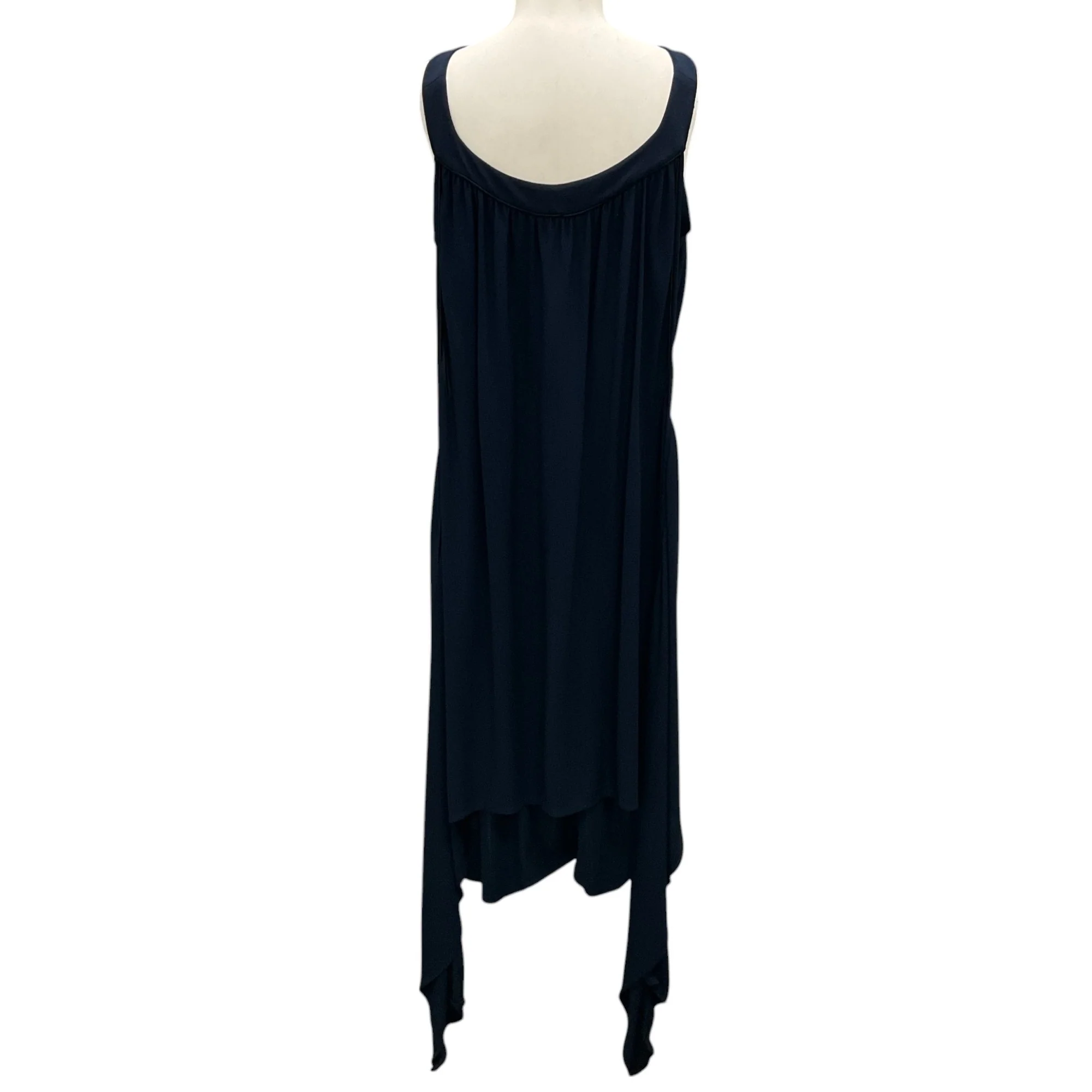 Chanel Navy Blue 2009 Draped Detail Sleeveless Jersey Dress - Image 3
