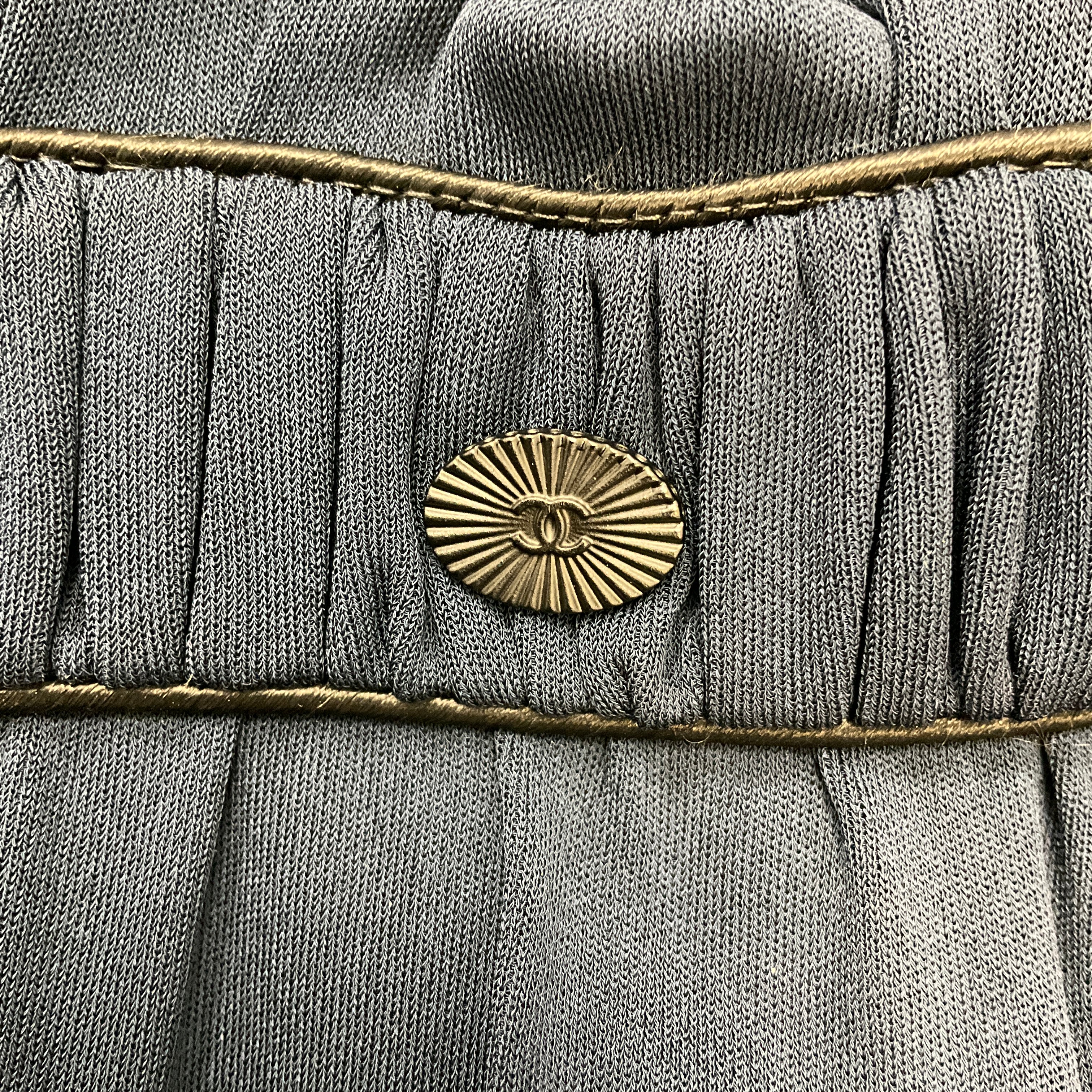 Chanel Navy Blue 2009 Draped Detail Sleeveless Jersey Dress - Image 6