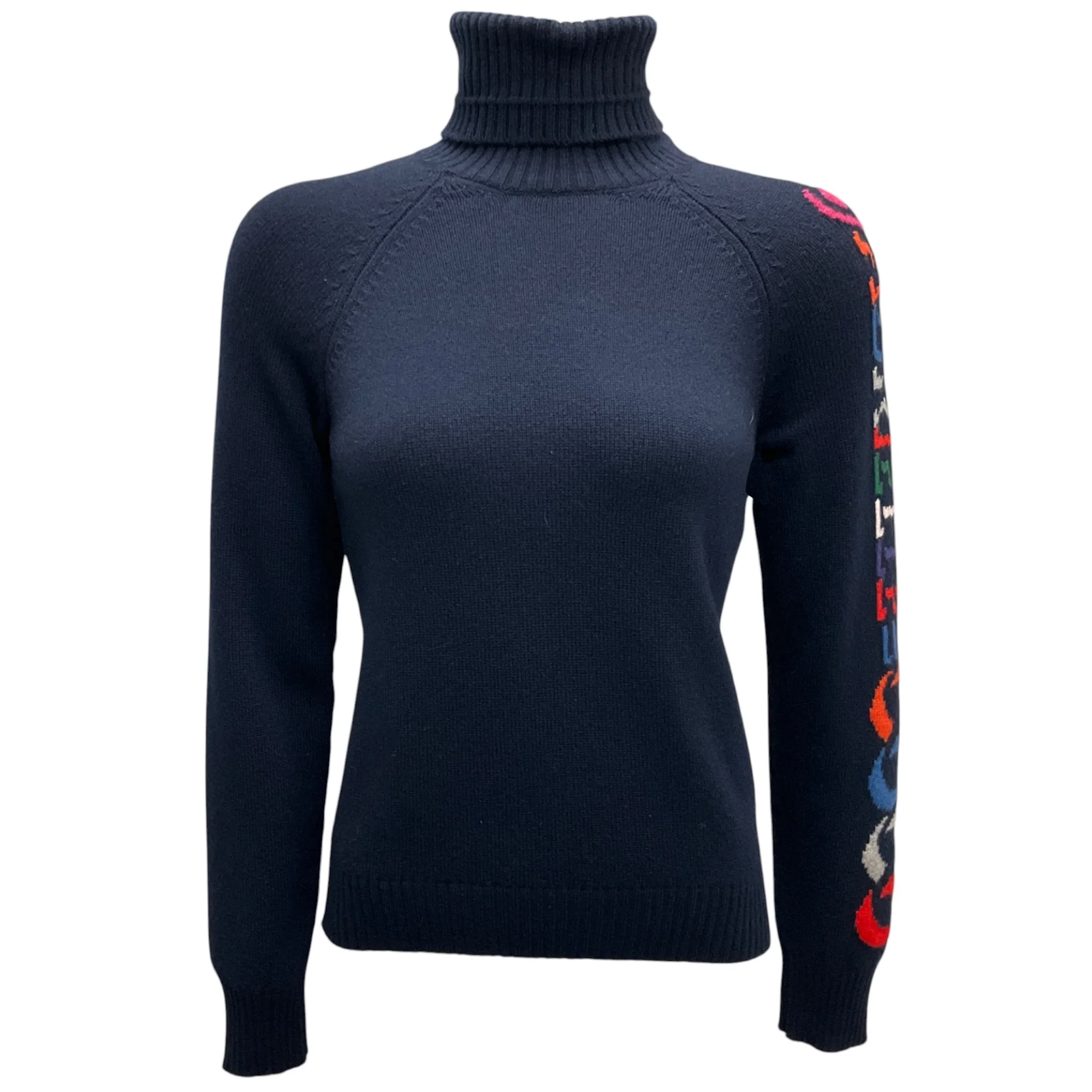 Chanel Navy Multi 2017 Gabrielle Coco Cashmere Knit Pullover Sweater