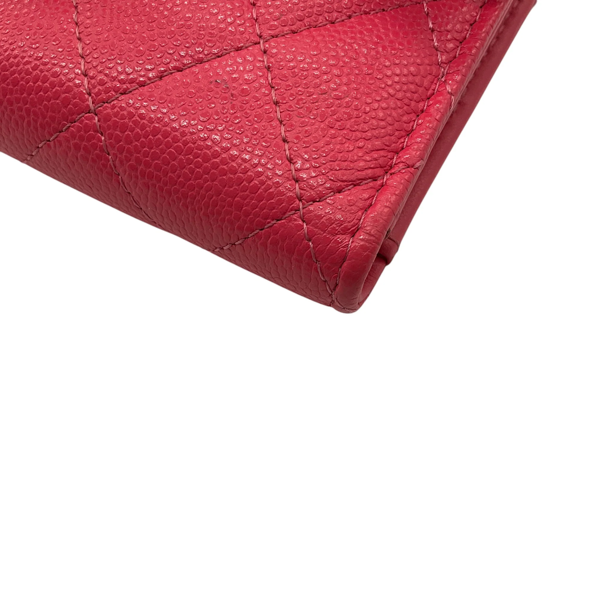 Chanel Pink Quilted Caviar Leather Timeless Wallet - Image 11