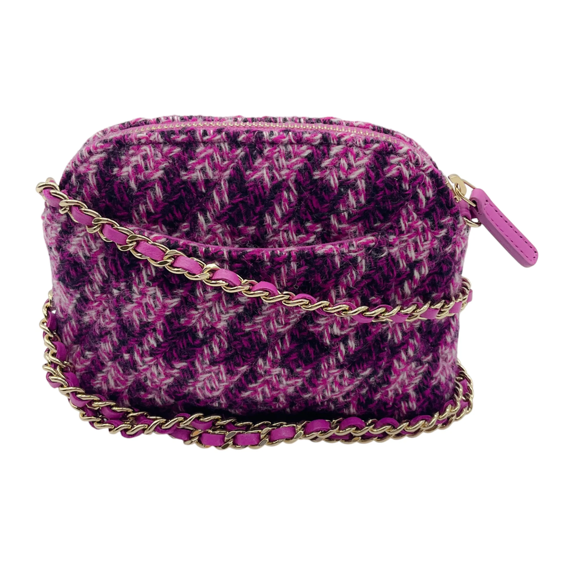 Chanel Purple Tweed Mini Crossbody Bag - Image 3
