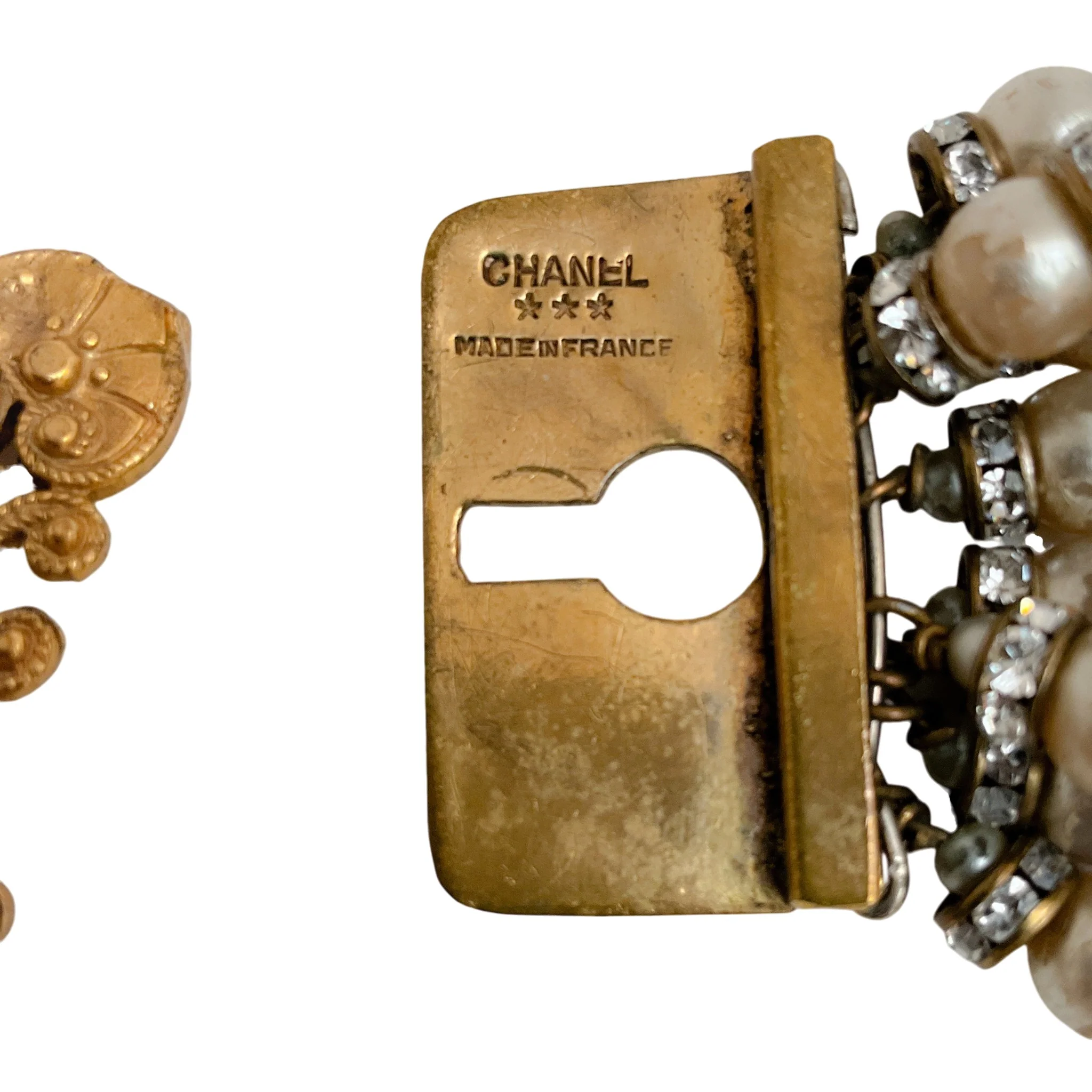 Chanel RARE Vintage 1960's Haute Couture Gold / Pearl Accessory - Image 4