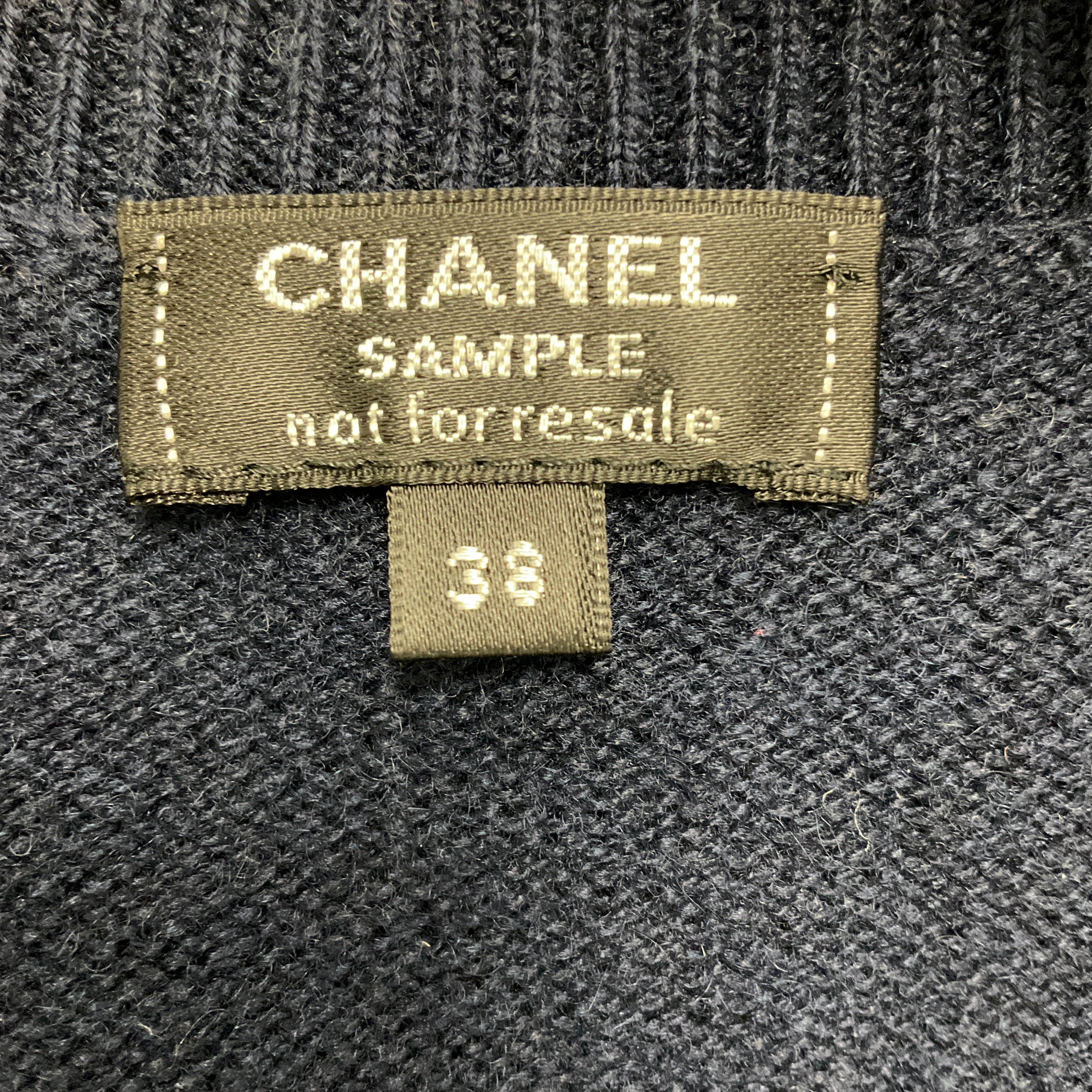 Chanel RARE Navy Biarritz Deauville Venise CC Logo Button Cashmere Knit Long Cardigan Sweater - Image 5