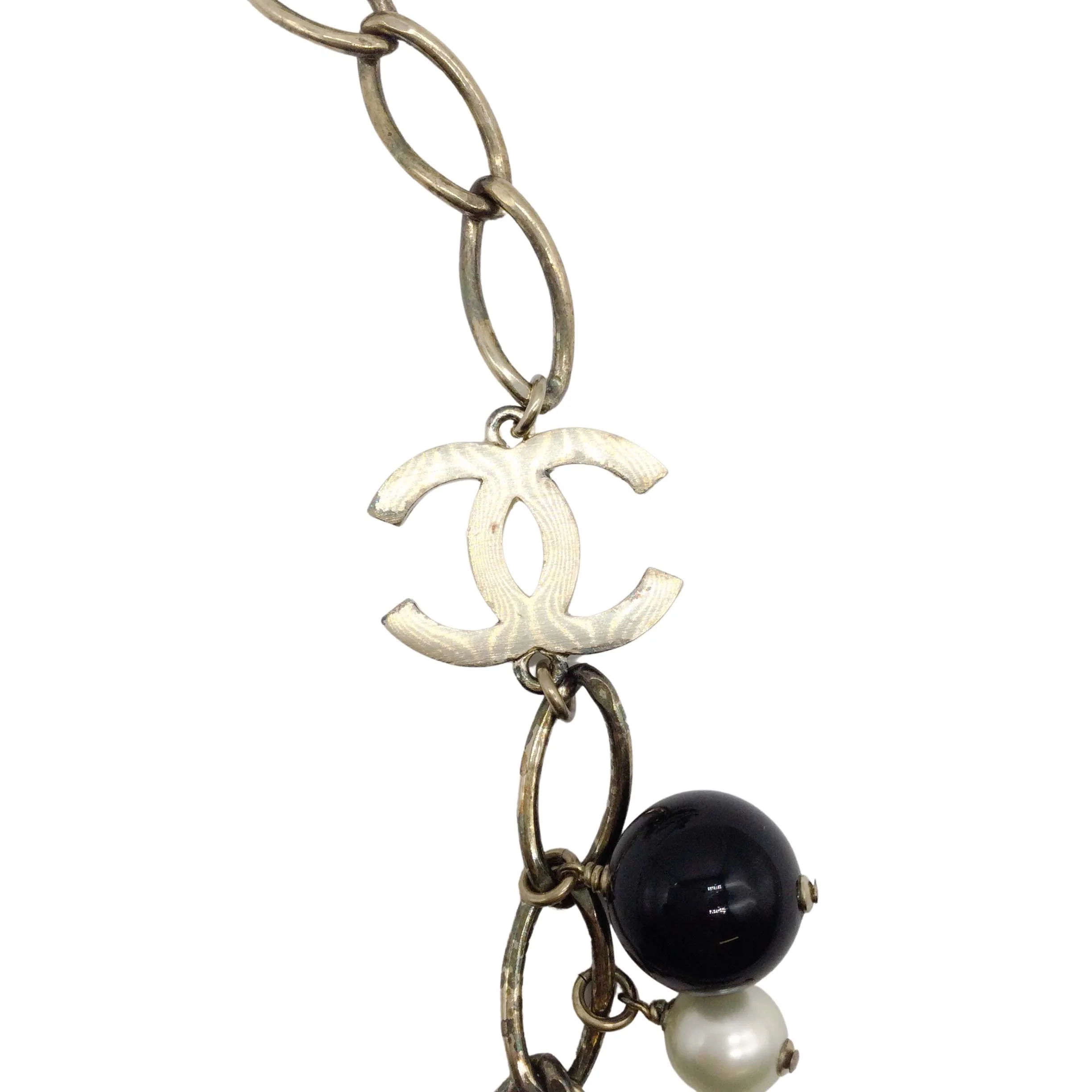 Chanel Silver 2006 Cruise Collection Enameled Charm Necklace - Image 7