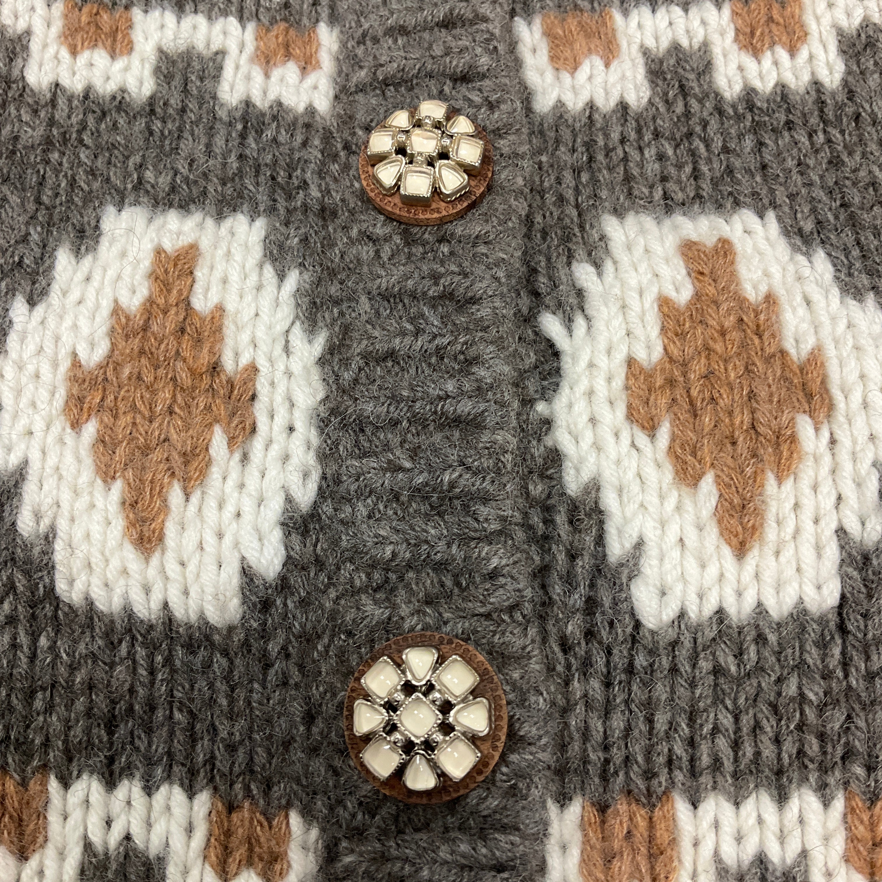 Chanel Taupe / Ivory Fairisle Wool Knit Dress - Image 5