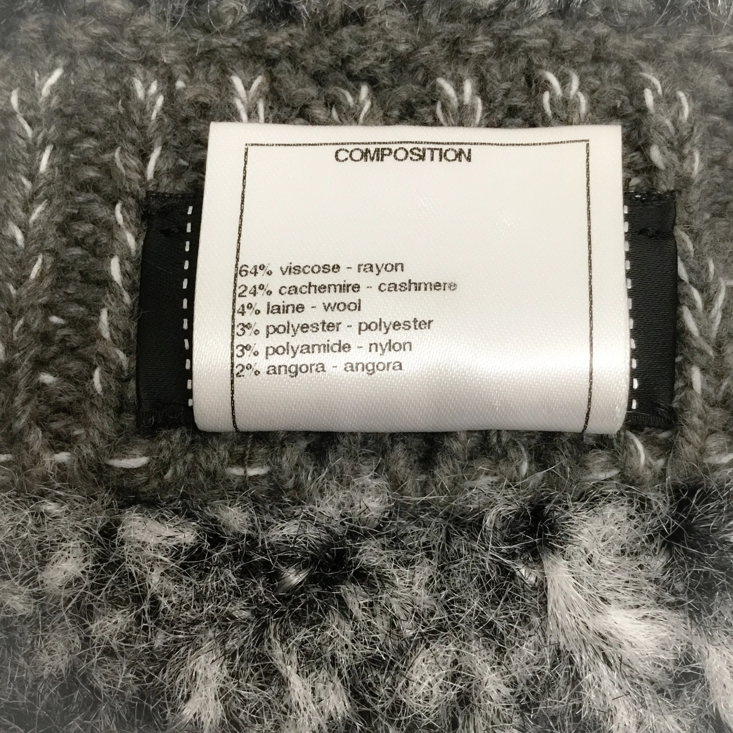 Chanel Textured Woven Grey Sweater - Image 5