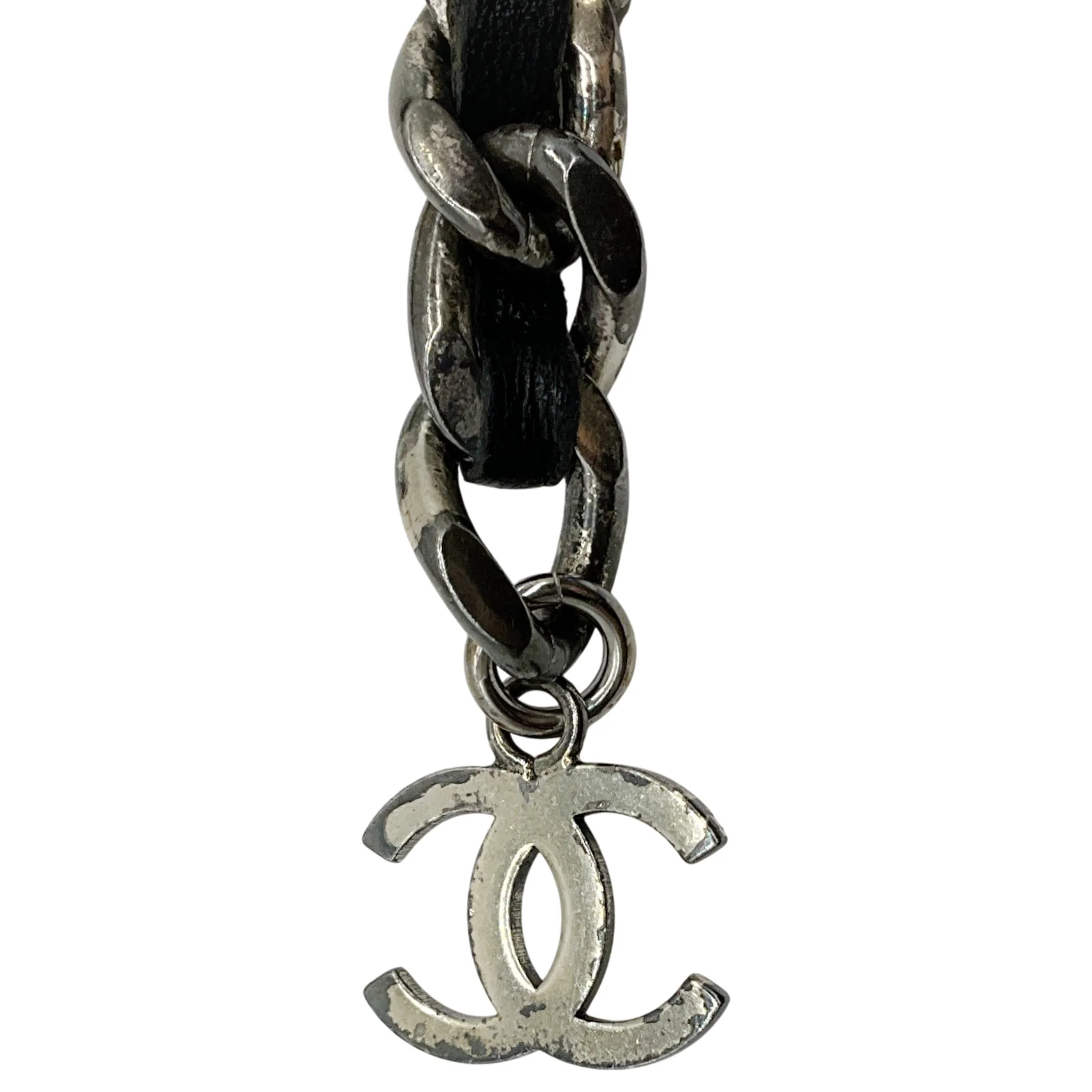 Chanel Vintage 1996 Black Leather Chain Belt - Image 3