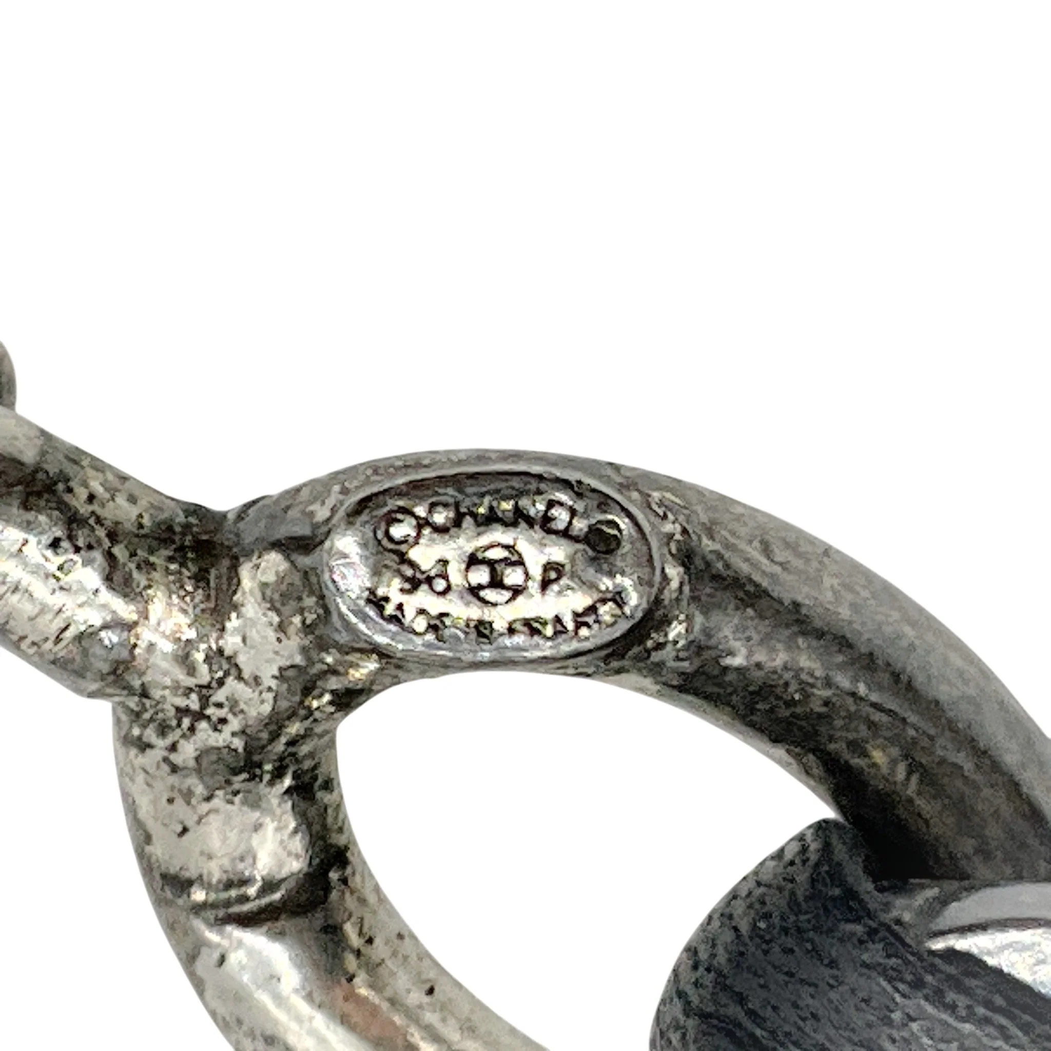 Chanel Vintage 1996 Black Leather Chain Belt - Image 4