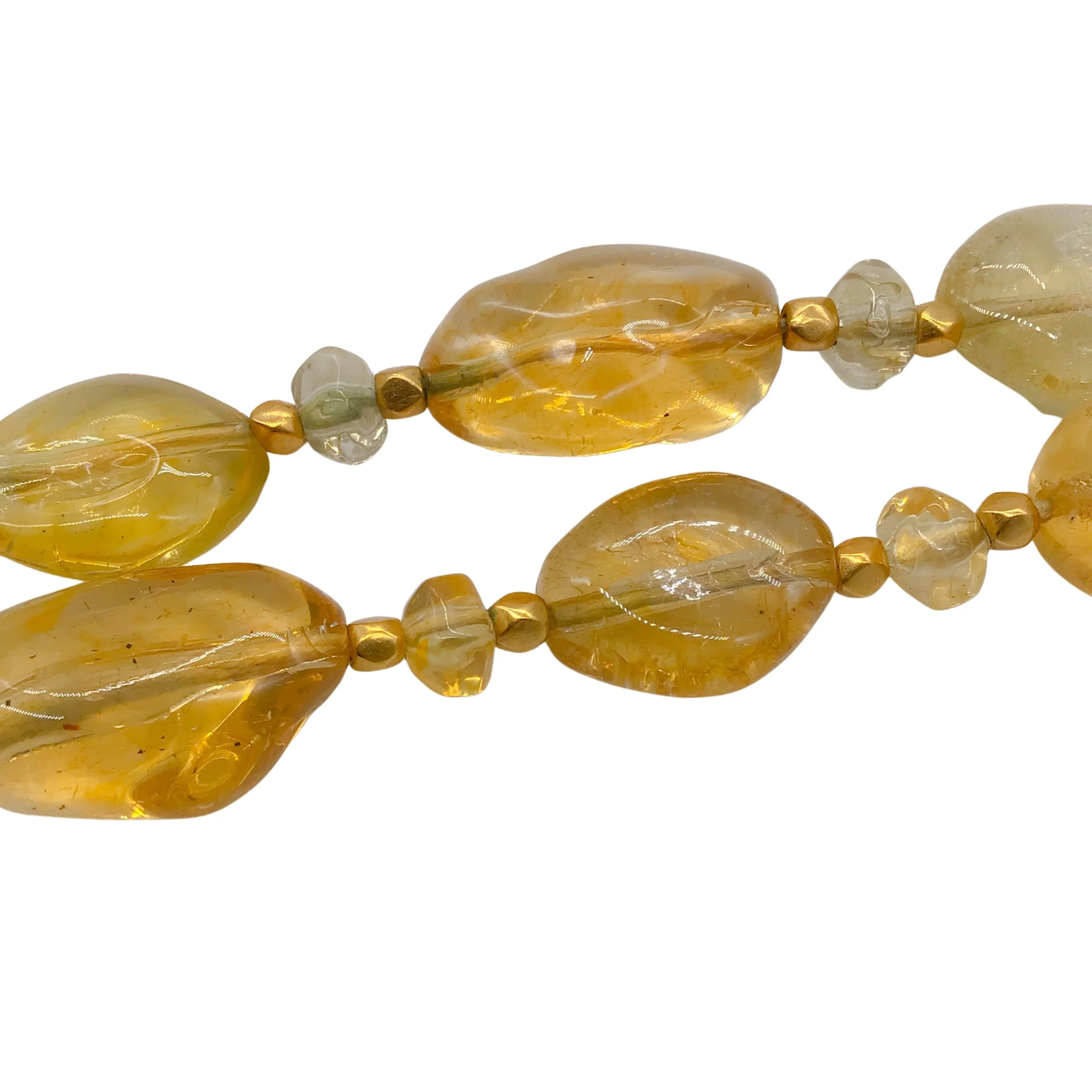 Chanel Vintage 1999 Yellow Resin Stone and Gold CC Logo Charm Tassel Detail Belt - Image 4