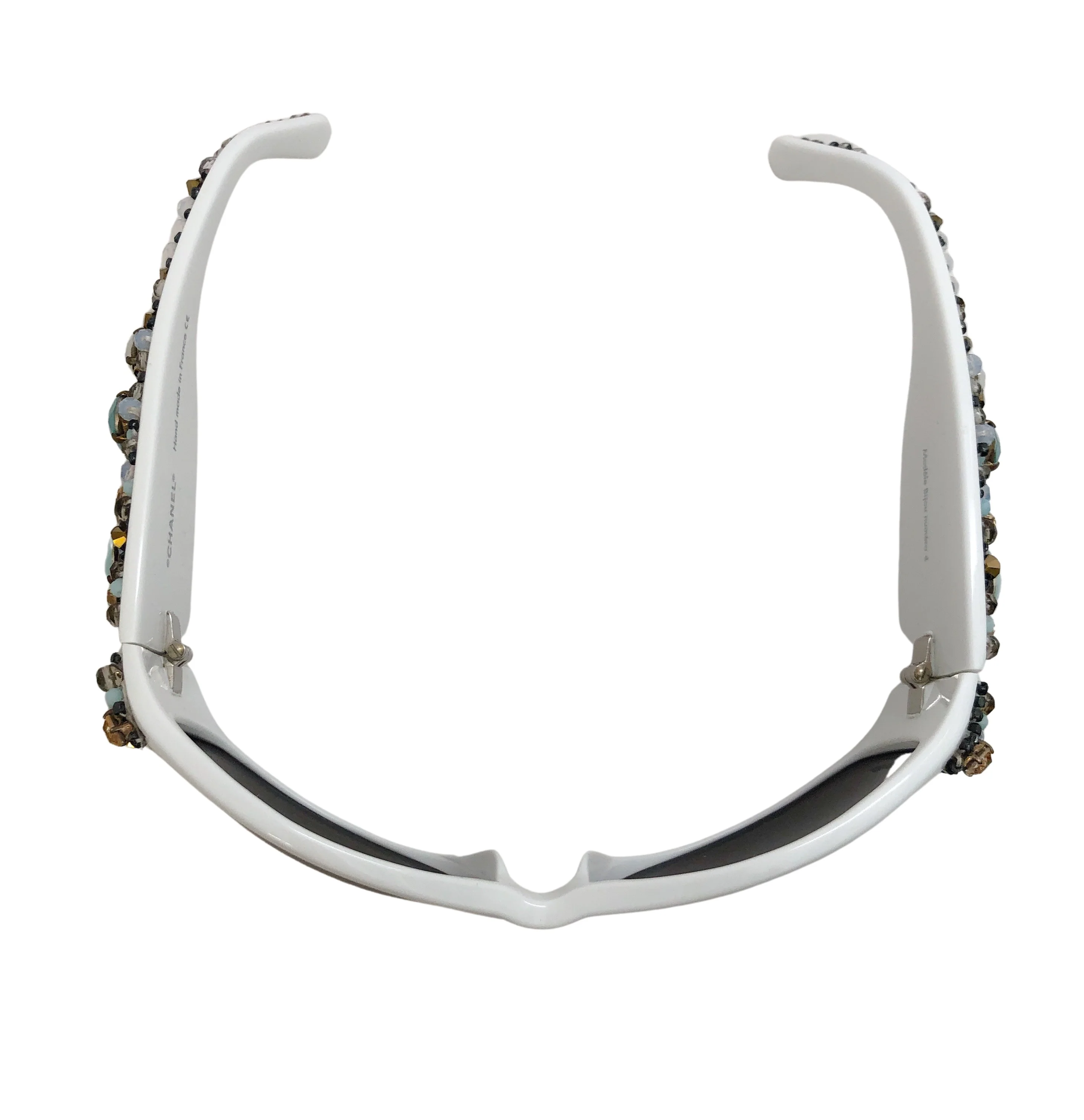 Chanel White Crystal Bijou Numero 1 Sunglasses - Image 3