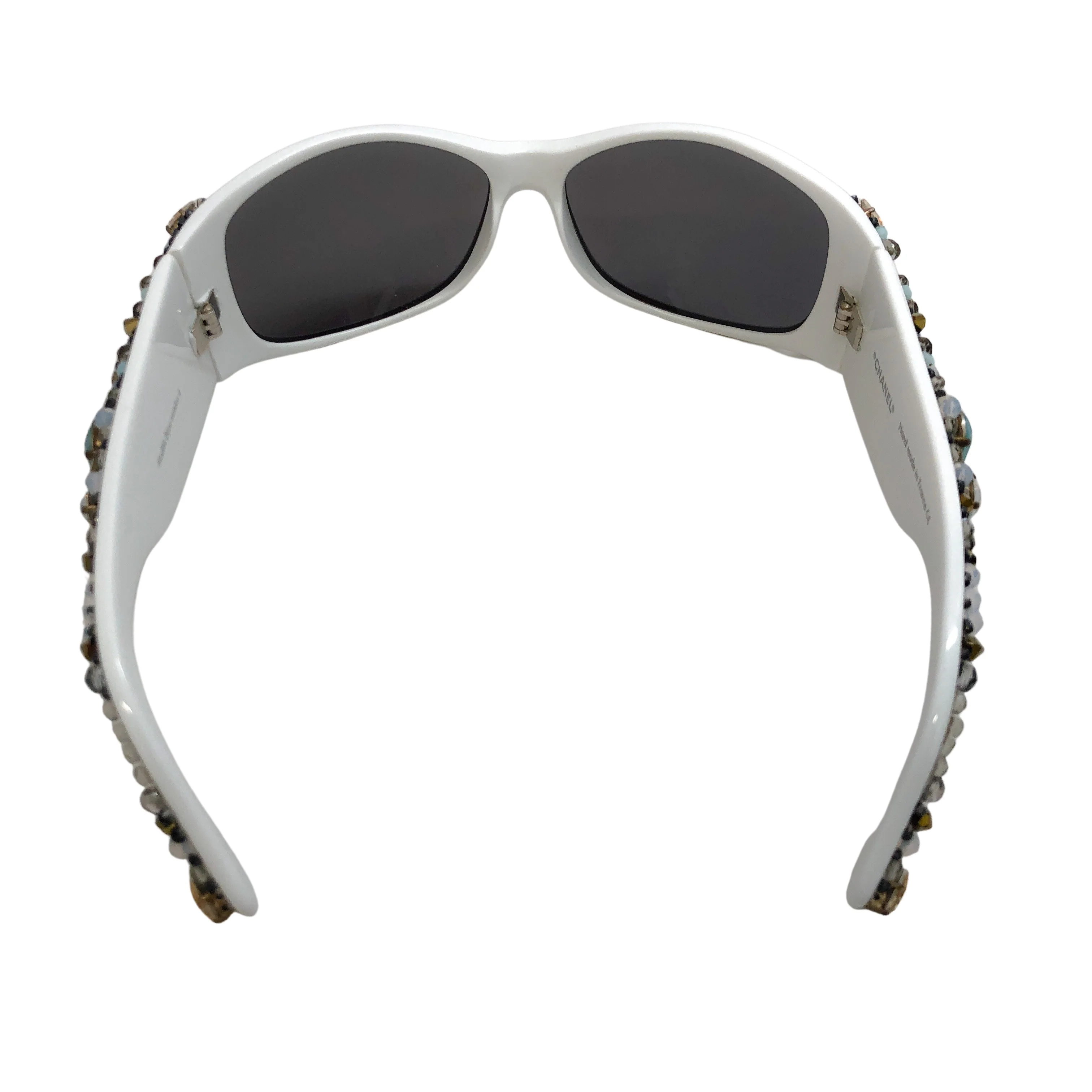 Chanel White Crystal Bijou Numero 1 Sunglasses - Image 6