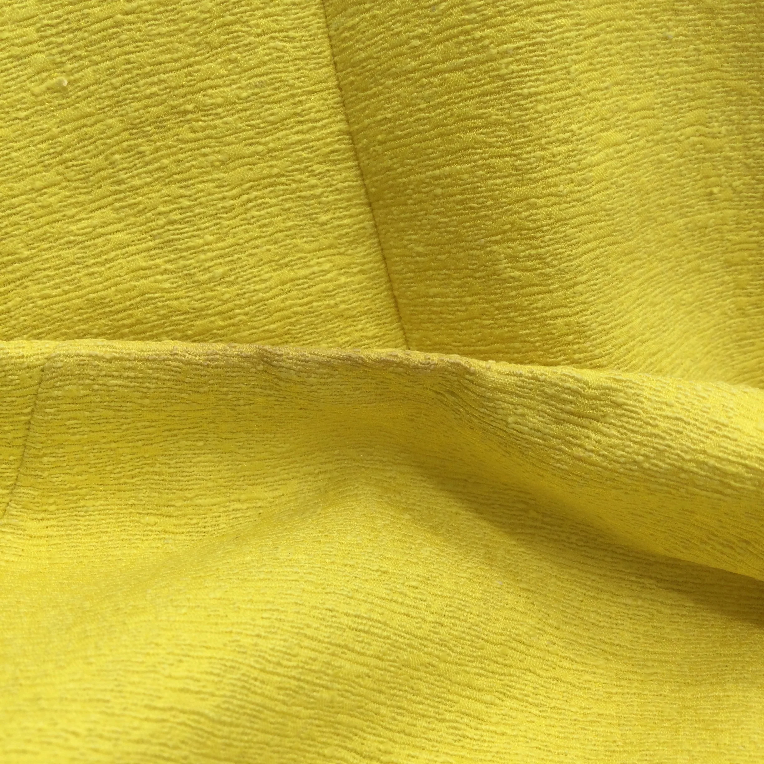 Chanel Yellow Sleeveless Square Neck Silk Crepe Cocktail Dress - Image 5