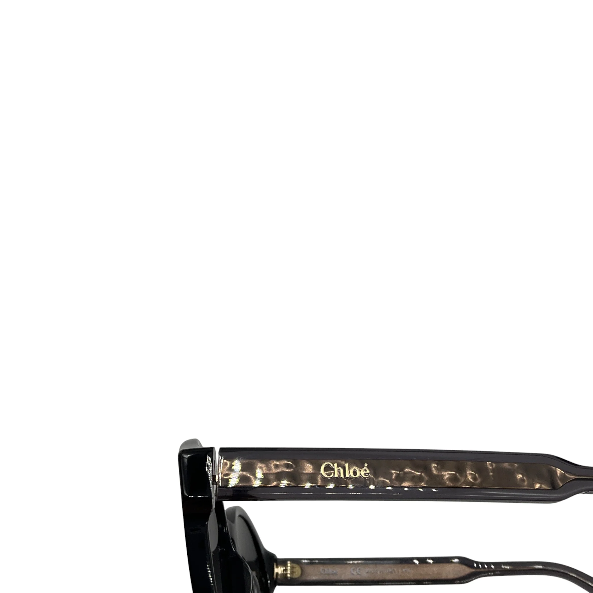 Chloe Black Round Plastic Sunglasses - Image 5