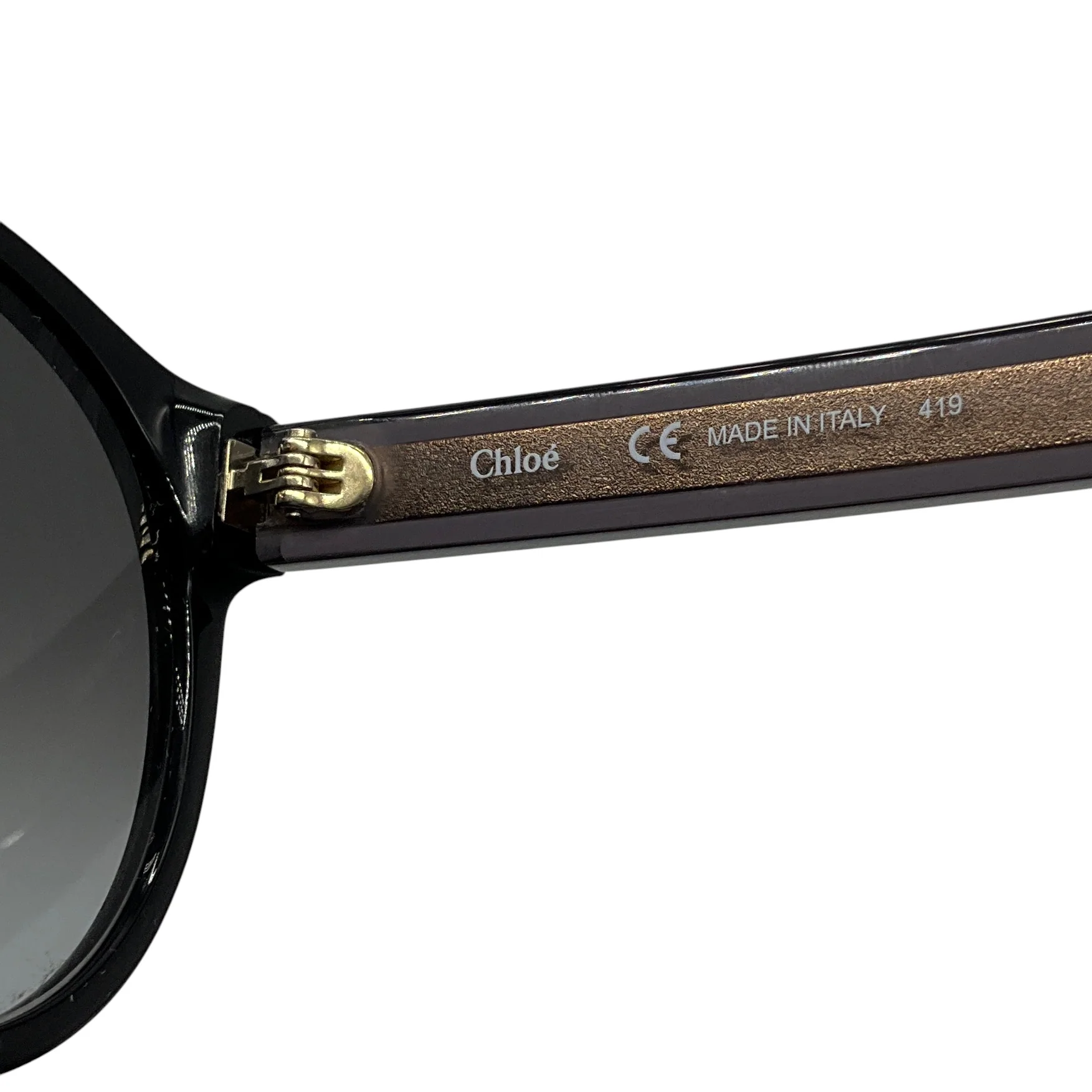 Chloe Black Round Plastic Sunglasses - Image 6
