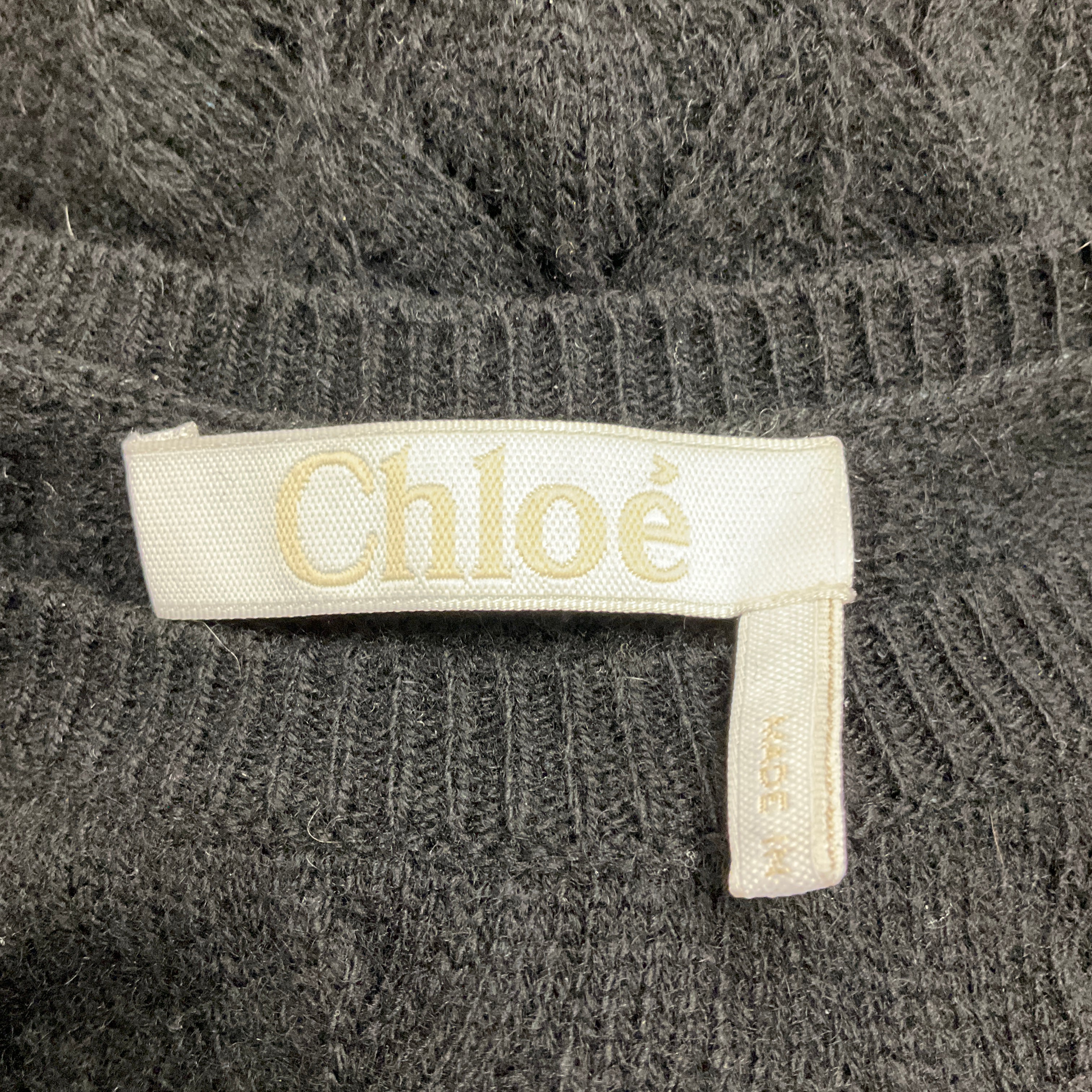 Chloe Black Sleeveless Open Knit Cashmere Maxi Dress - Image 4