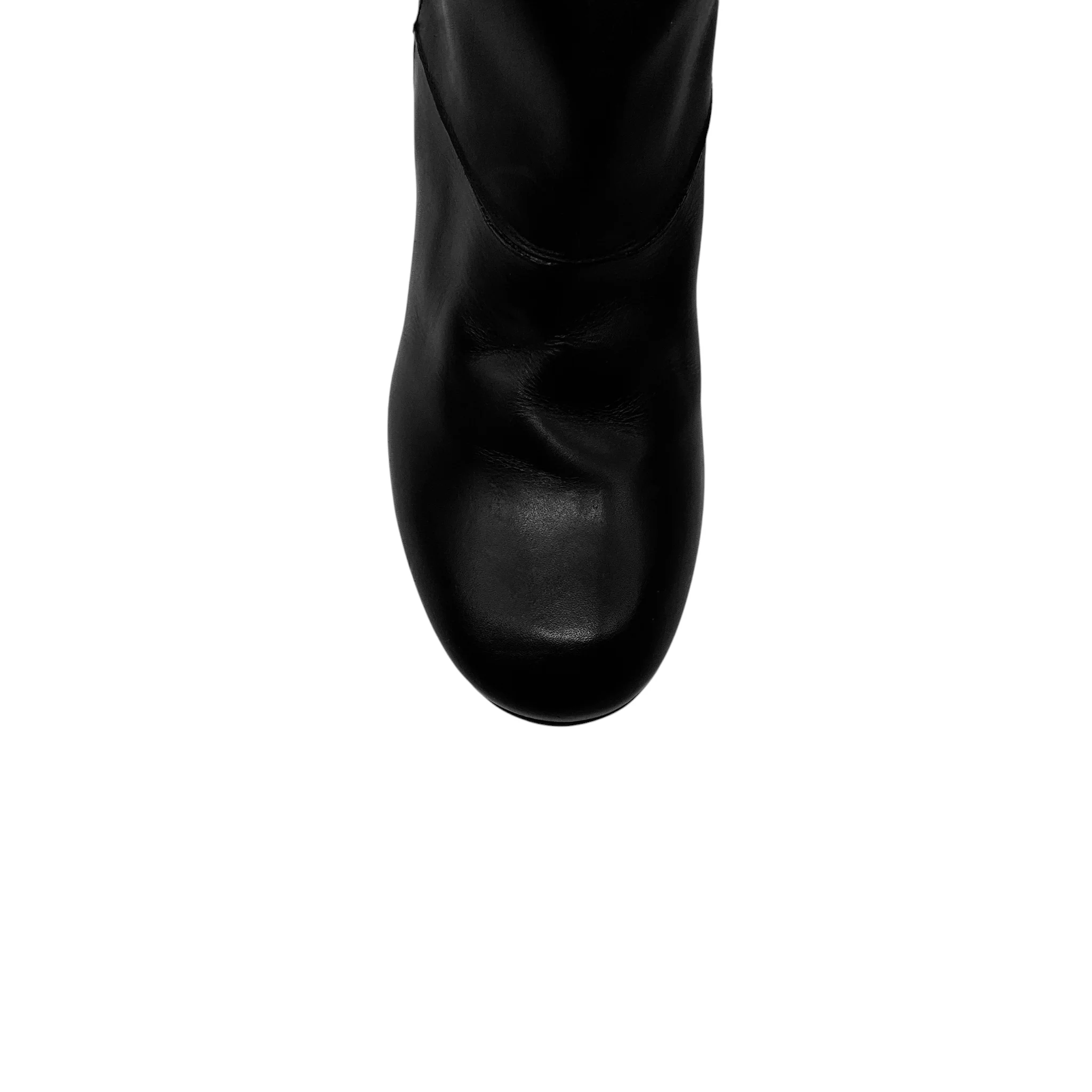 Chloe Black Stitched Detail Tall Leather Boots - Image 5