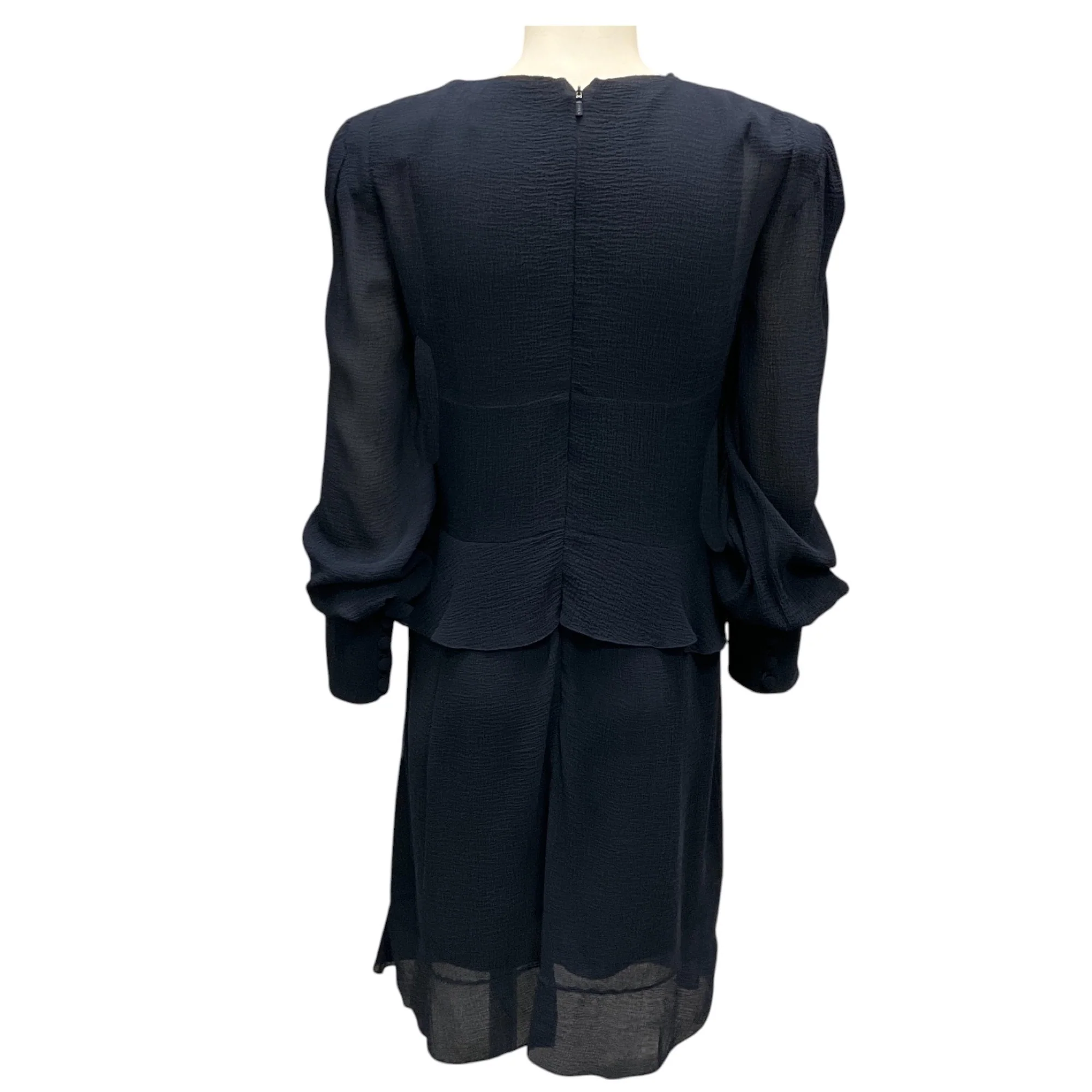 Chloe Iconic Navy Silk Chiffon Dress - Image 3