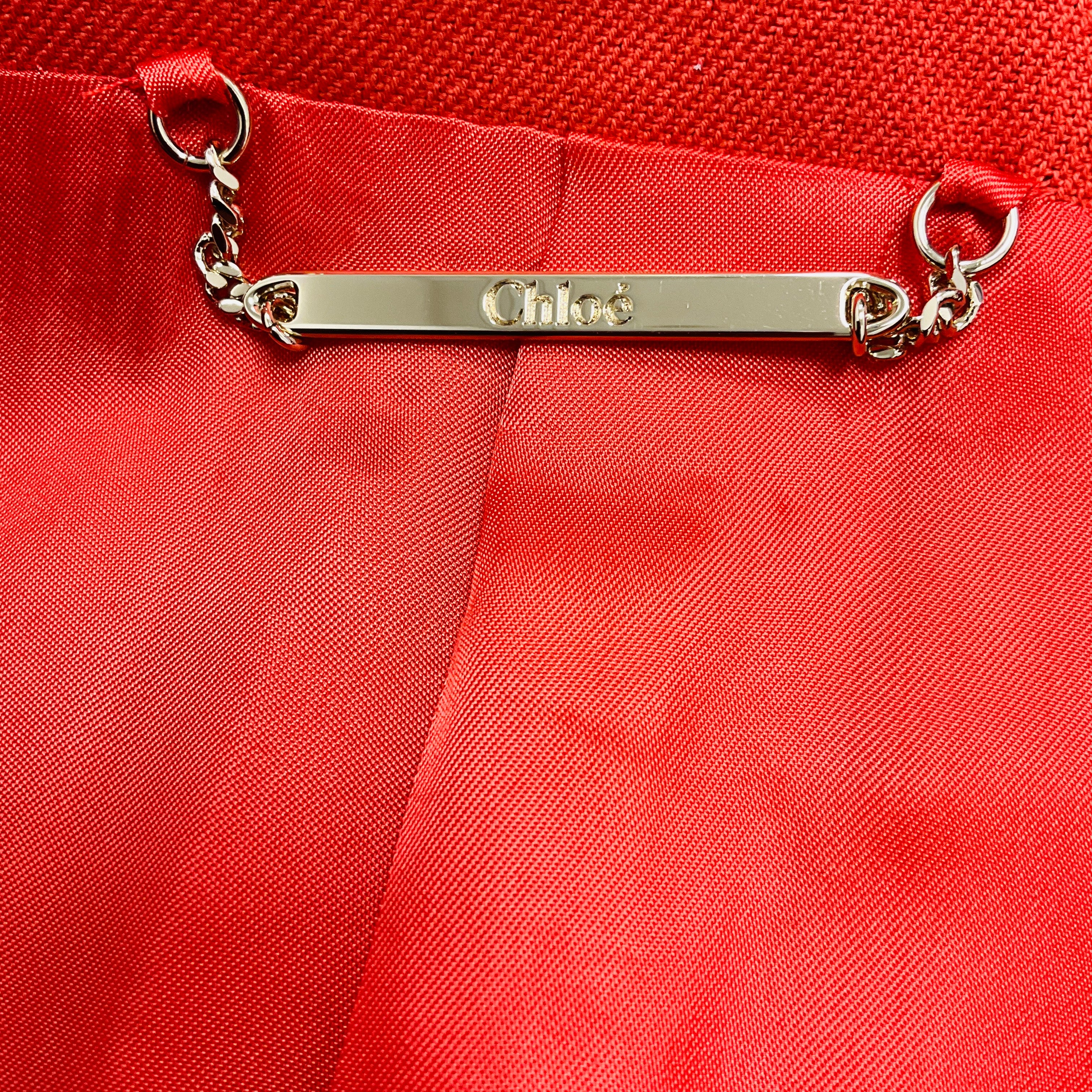 Chloe Orange Two Button Cotton Jacket - Image 4