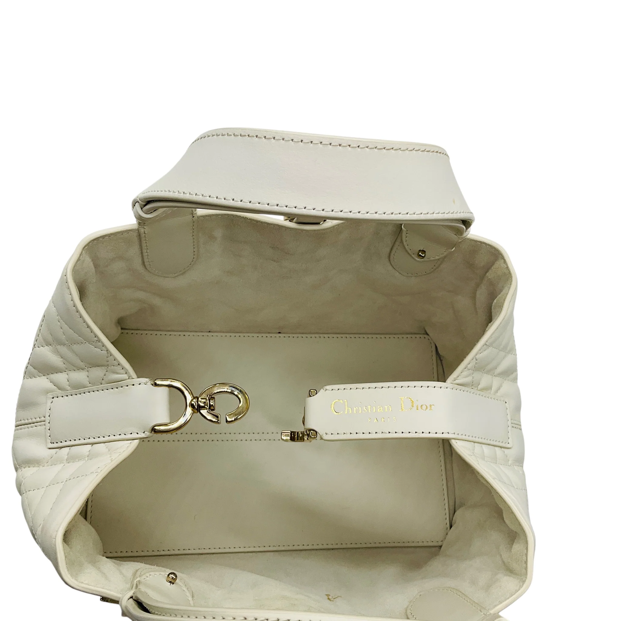 Christian Dior Latte Macrocannage Calfskin Small Dior Toujours Bag - Image 6