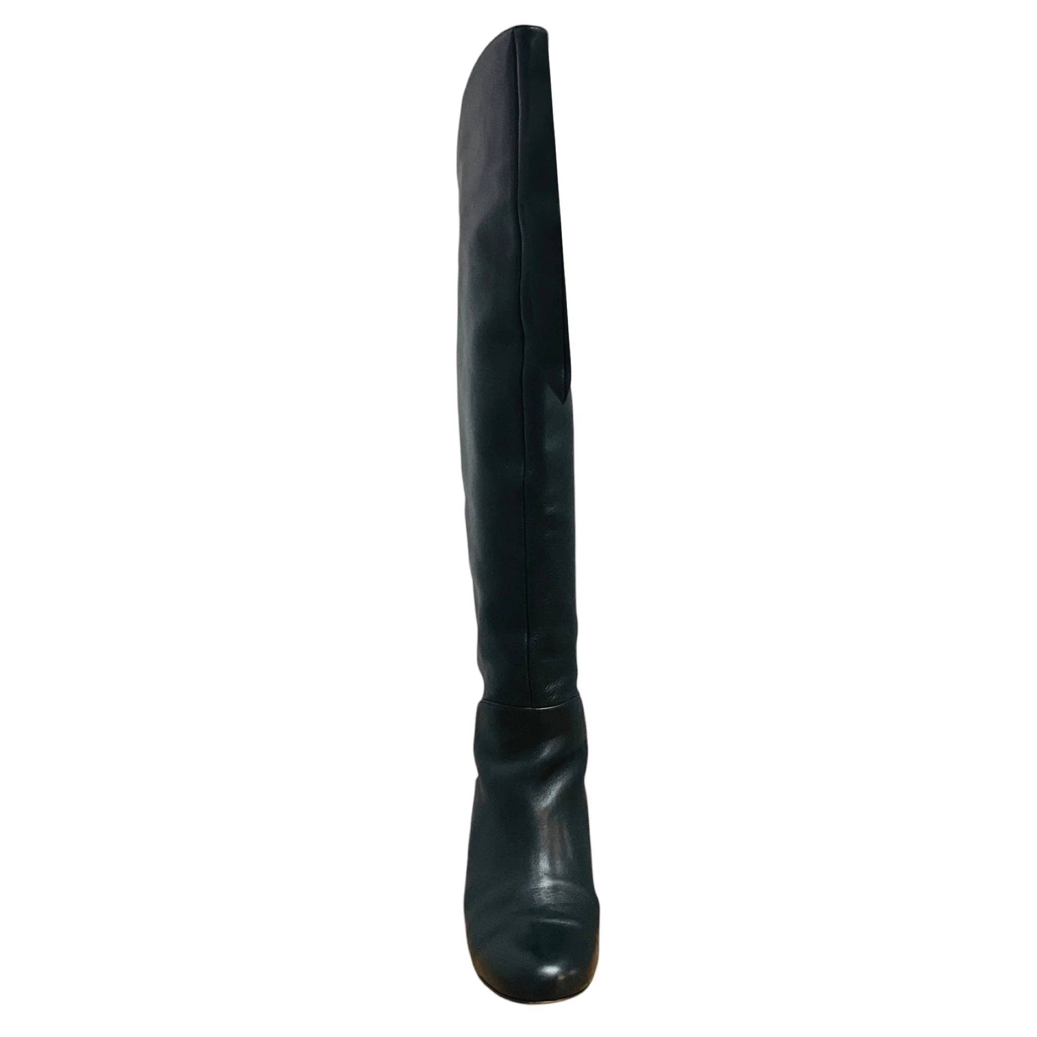 Christian Louboutin Black Tall Leather Flat Boots - Image 4