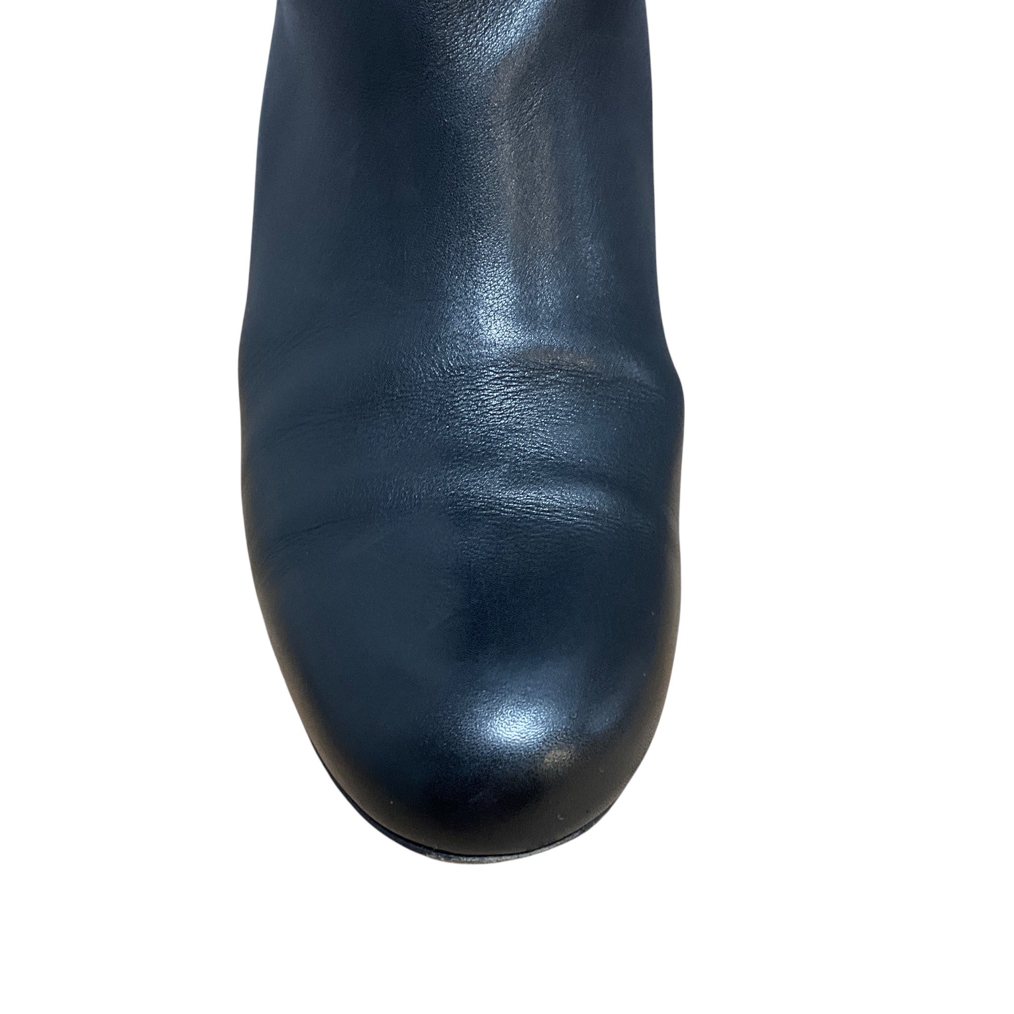 Christian Louboutin Black Tall Leather Flat Boots - Image 5