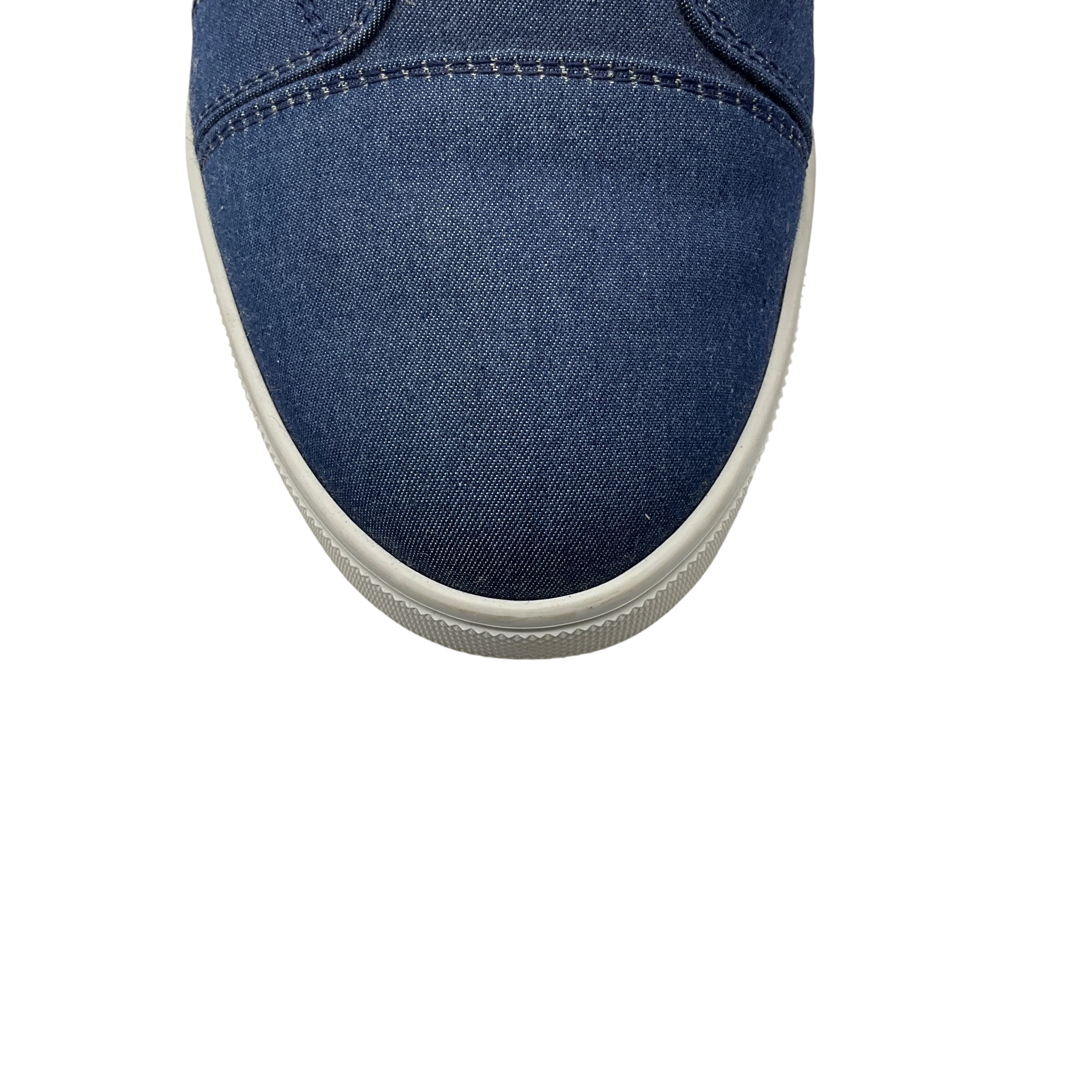 Christian Louboutin Blue Fique a Vontade Denim Spike Sneakers - Image 4