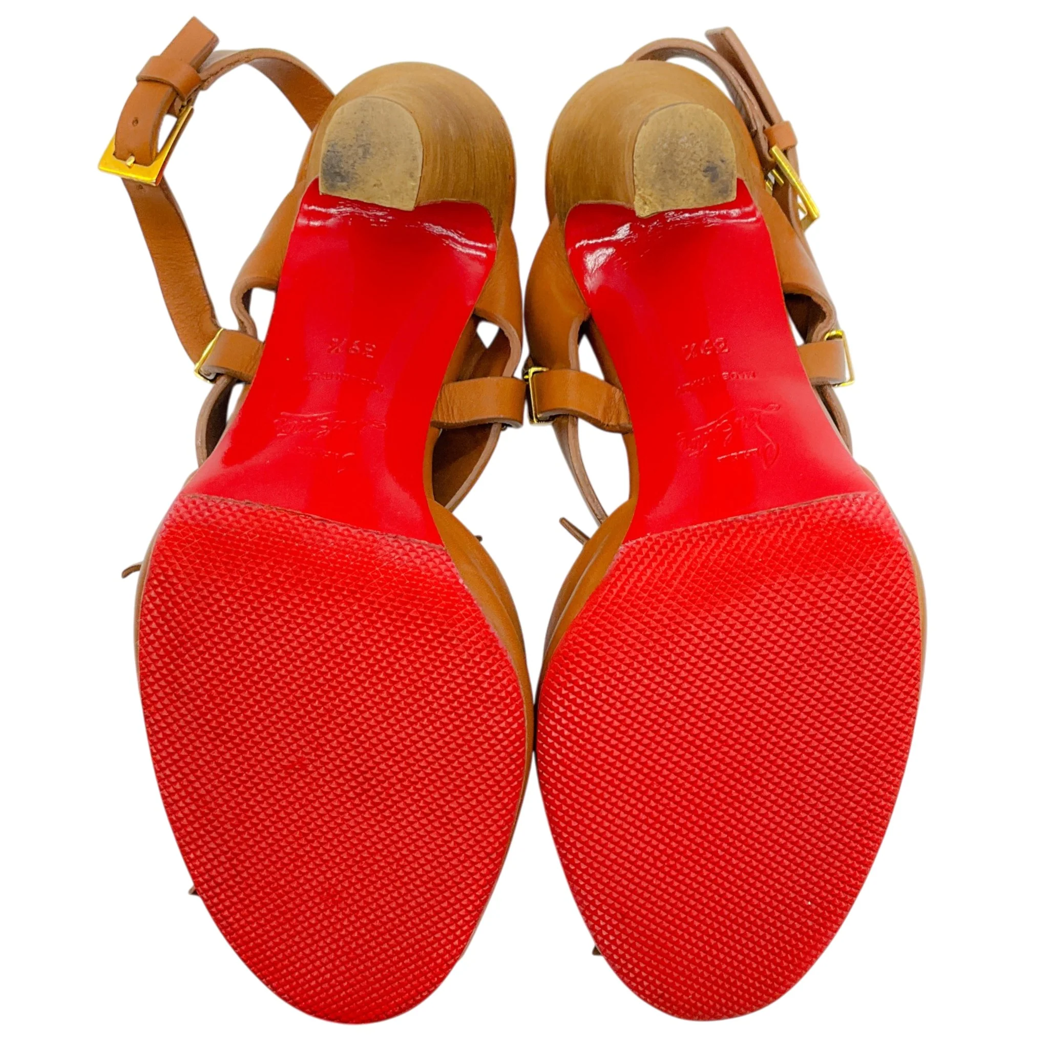 Christian Louboutin Brown Leather Double Bow Sandals - Image 6