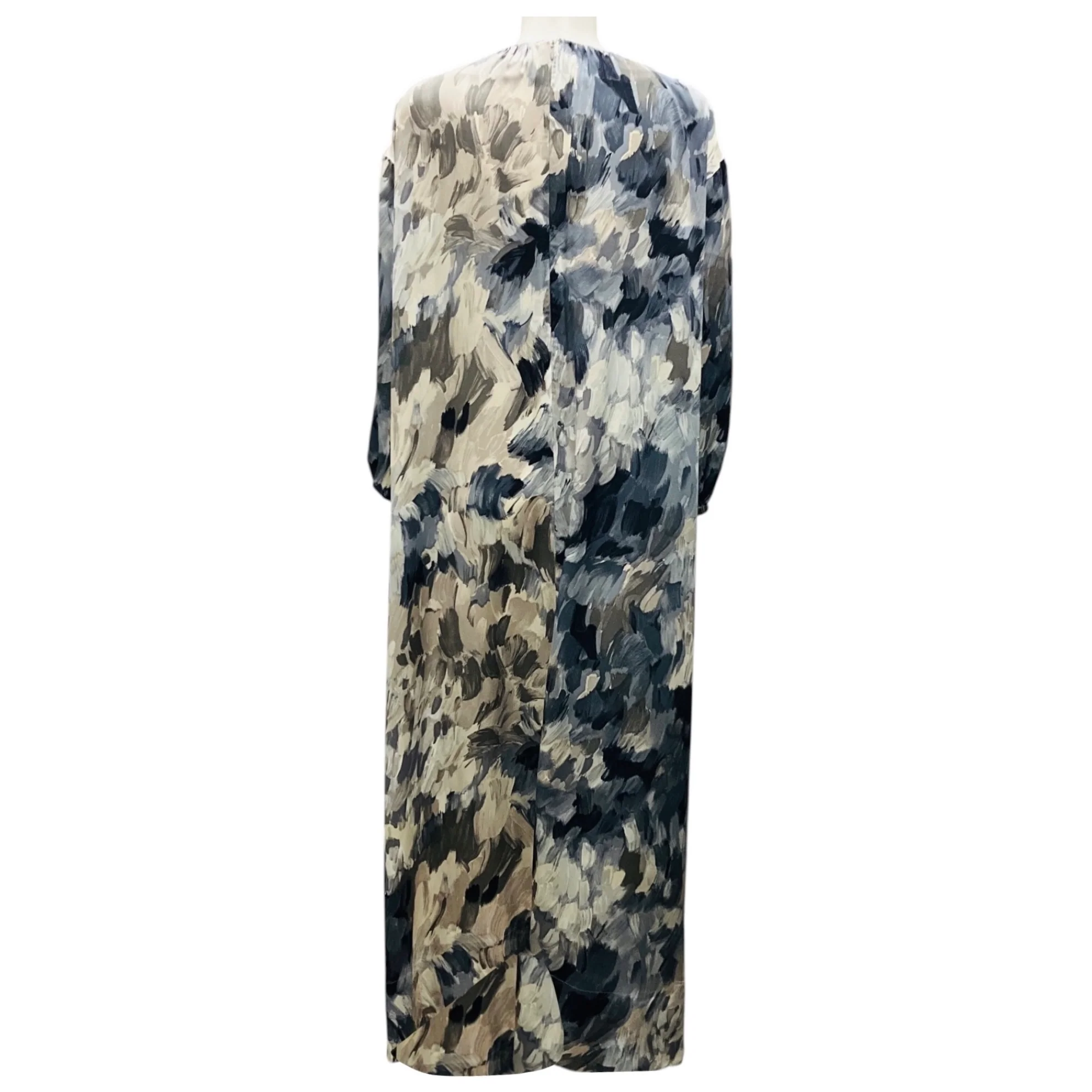 Co Slate Blue / Grey Printed Silk Maxi Dress - Image 3