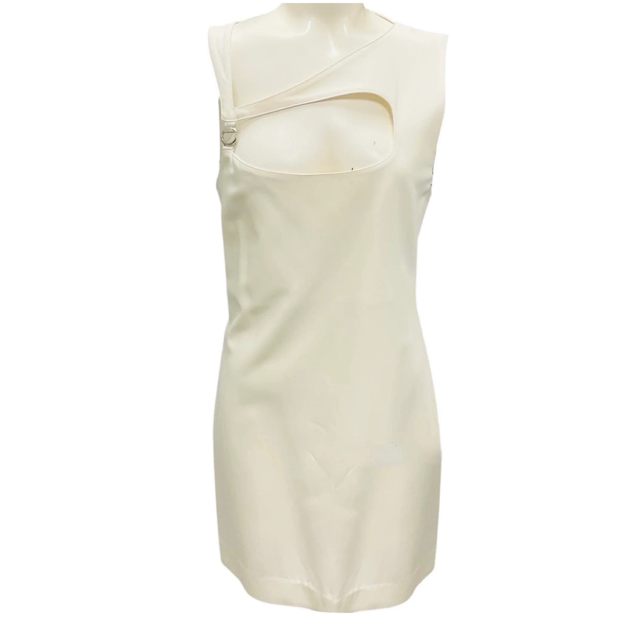Coperni White Cut Out Wool Mini Dress