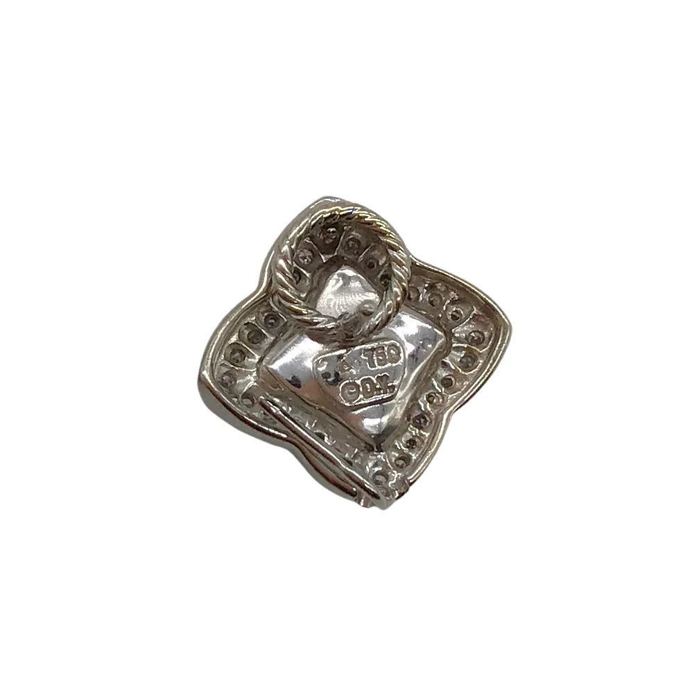 David Yurman Silver 18k White Gold Dyed Chalcedony & Diamonds Earrings - Image 4