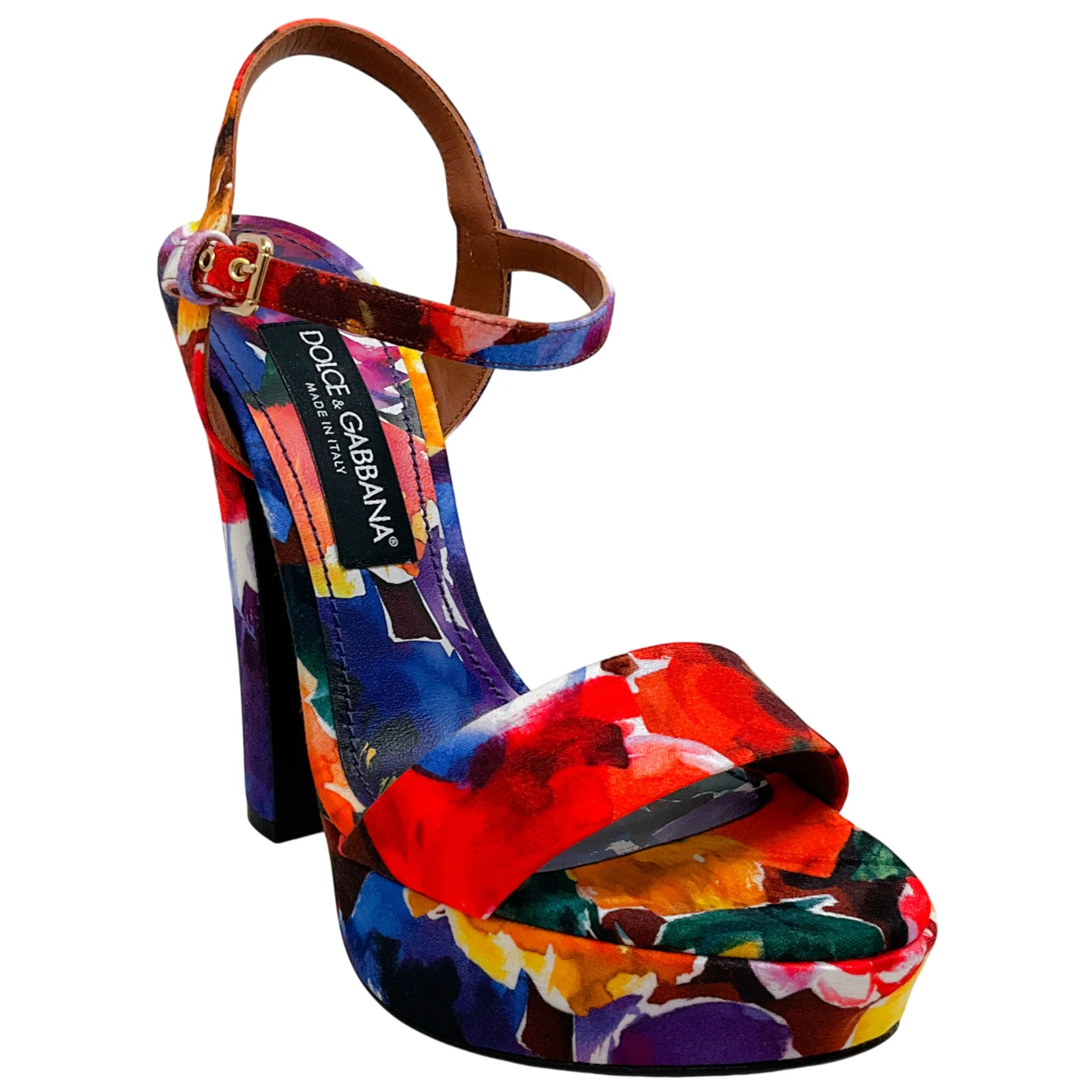 Dolce & Gabbana Multi Floral Platform Sandals