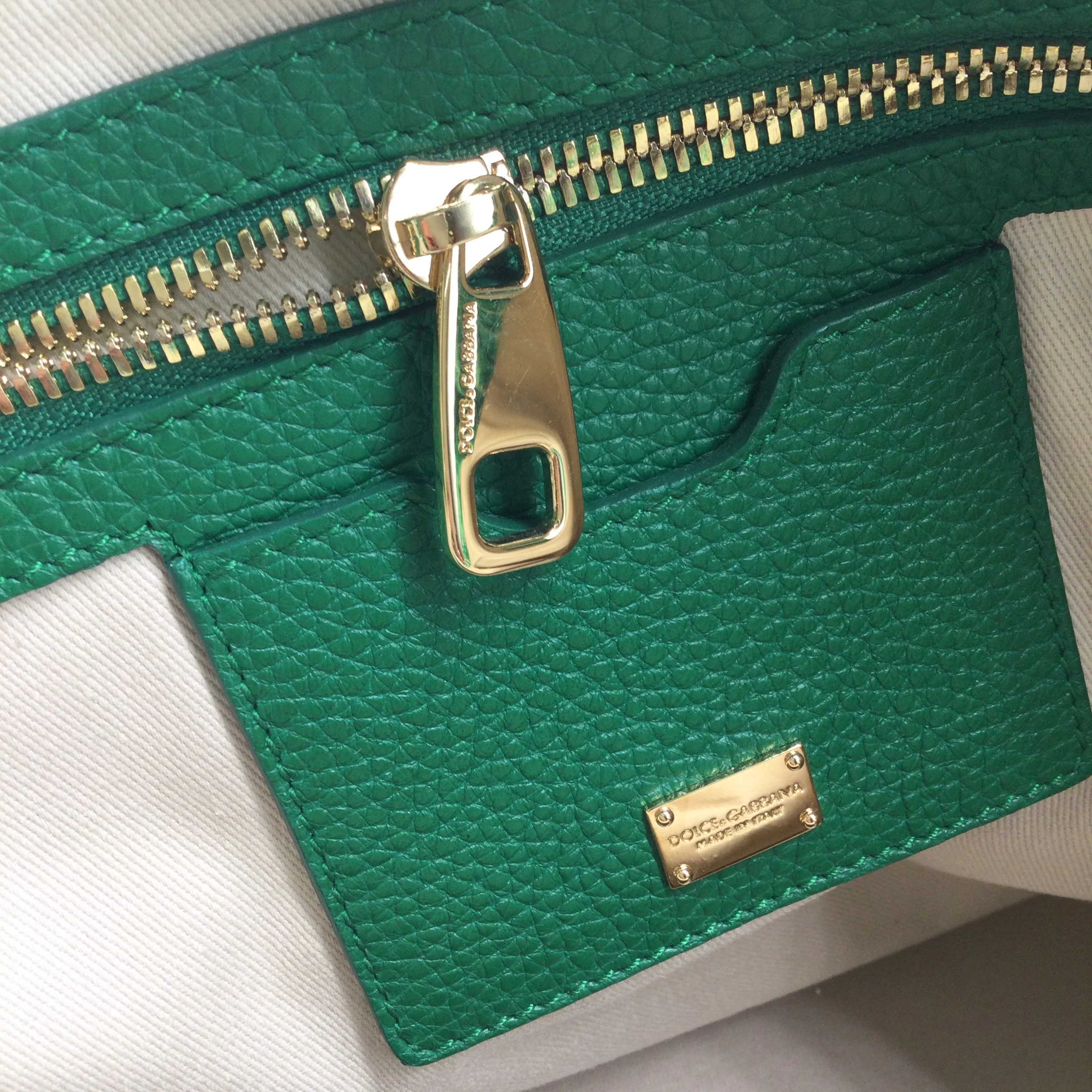 Dolce & Gabbana Shopping Beatrice Banana Leaf Print Green Canvas Tote - Image 7