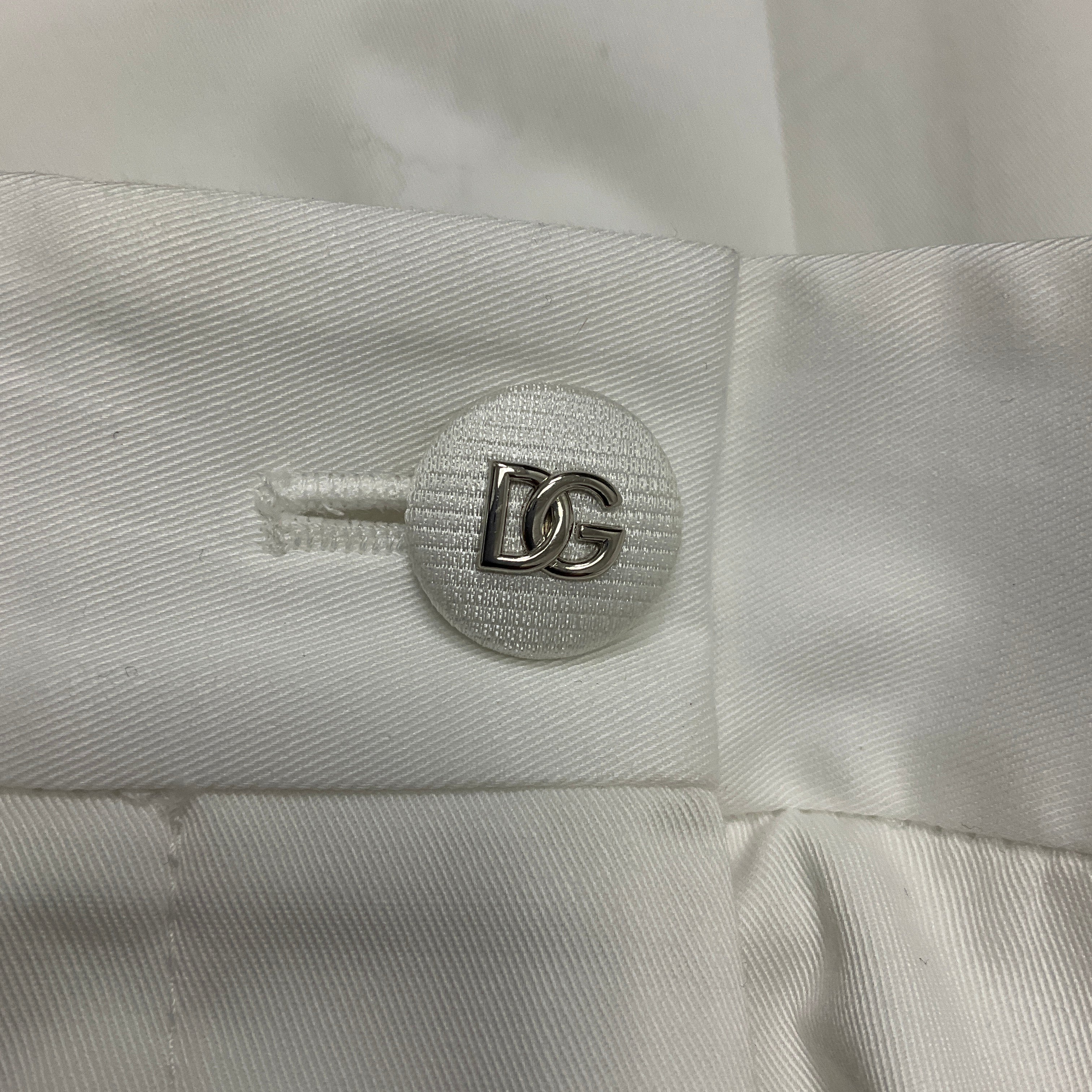 Dolce & Gabbana White Tailored Cotton Poplin Straight Leg Pants - Image 5