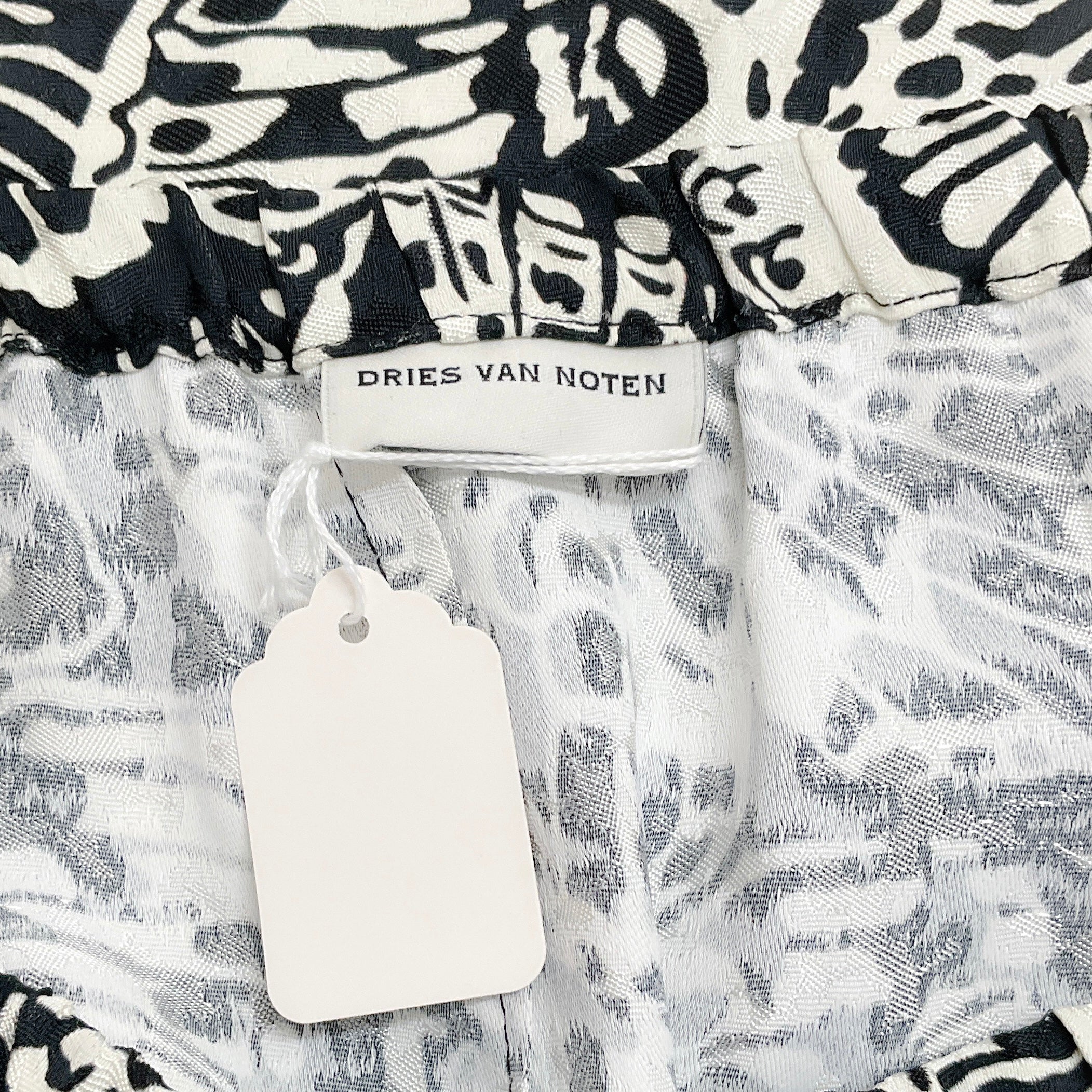 Dries van Noten Black / Ivory Puvis Drawstring Pants - Image 4
