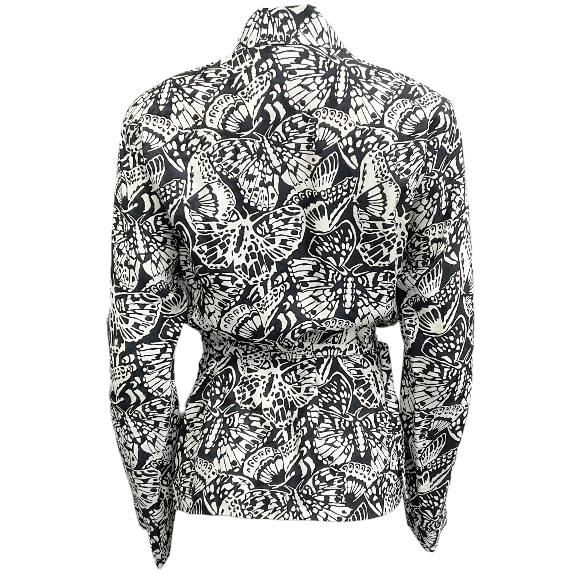 Dries van Noten Black / White Cherry Wrap Blouse - Image 3