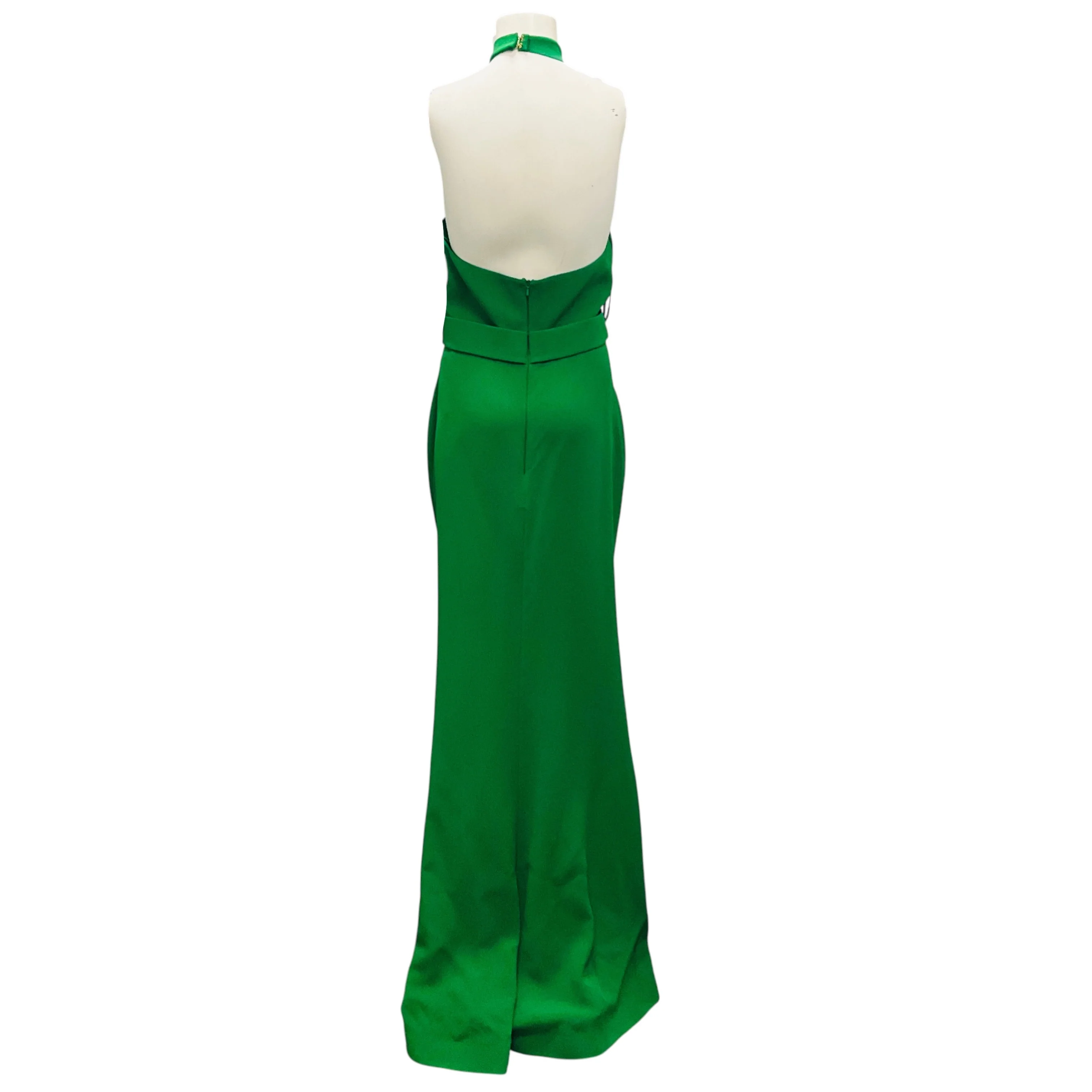 Elie Saab Marisa Green Halter Neck Silk Long Dress / Gown - Image 3