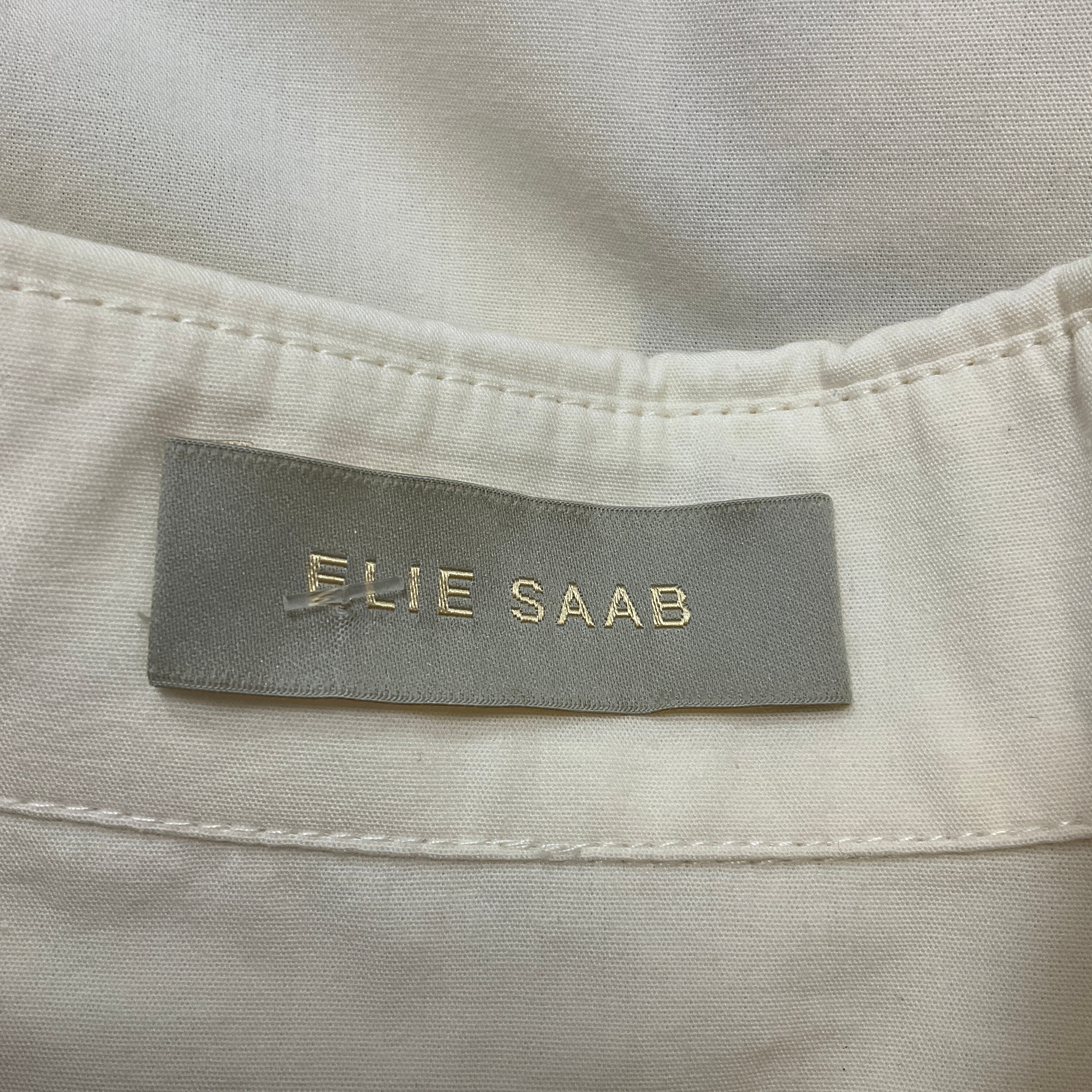 Elie Saab Off White Cotton Embroidered Shirt - Image 4