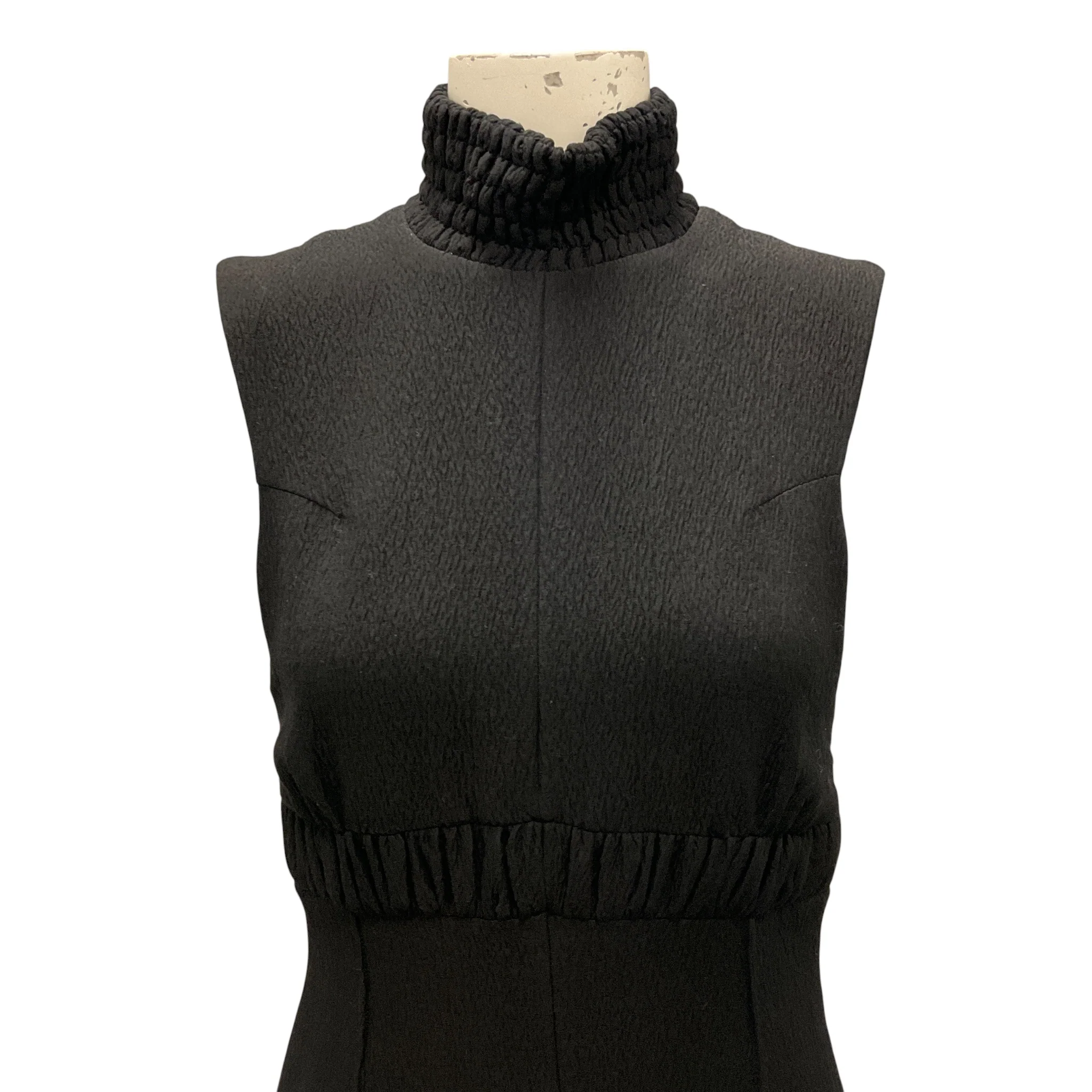 Emilia Wickstead Black Textured Pique Sleeveless Jumpsuit - Image 5