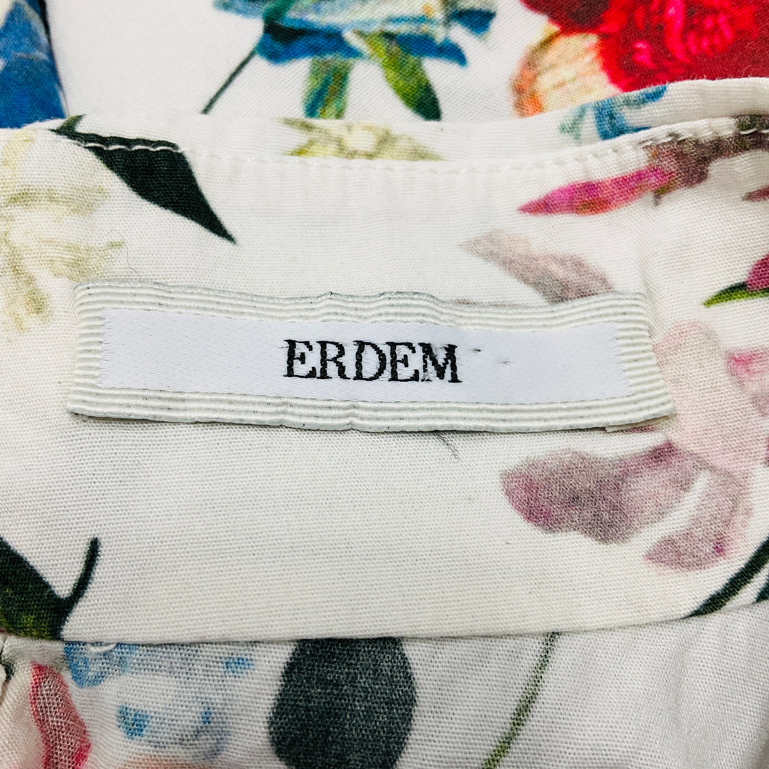 Erdem White Multi Floral Short Sleeved Blouse - Image 4