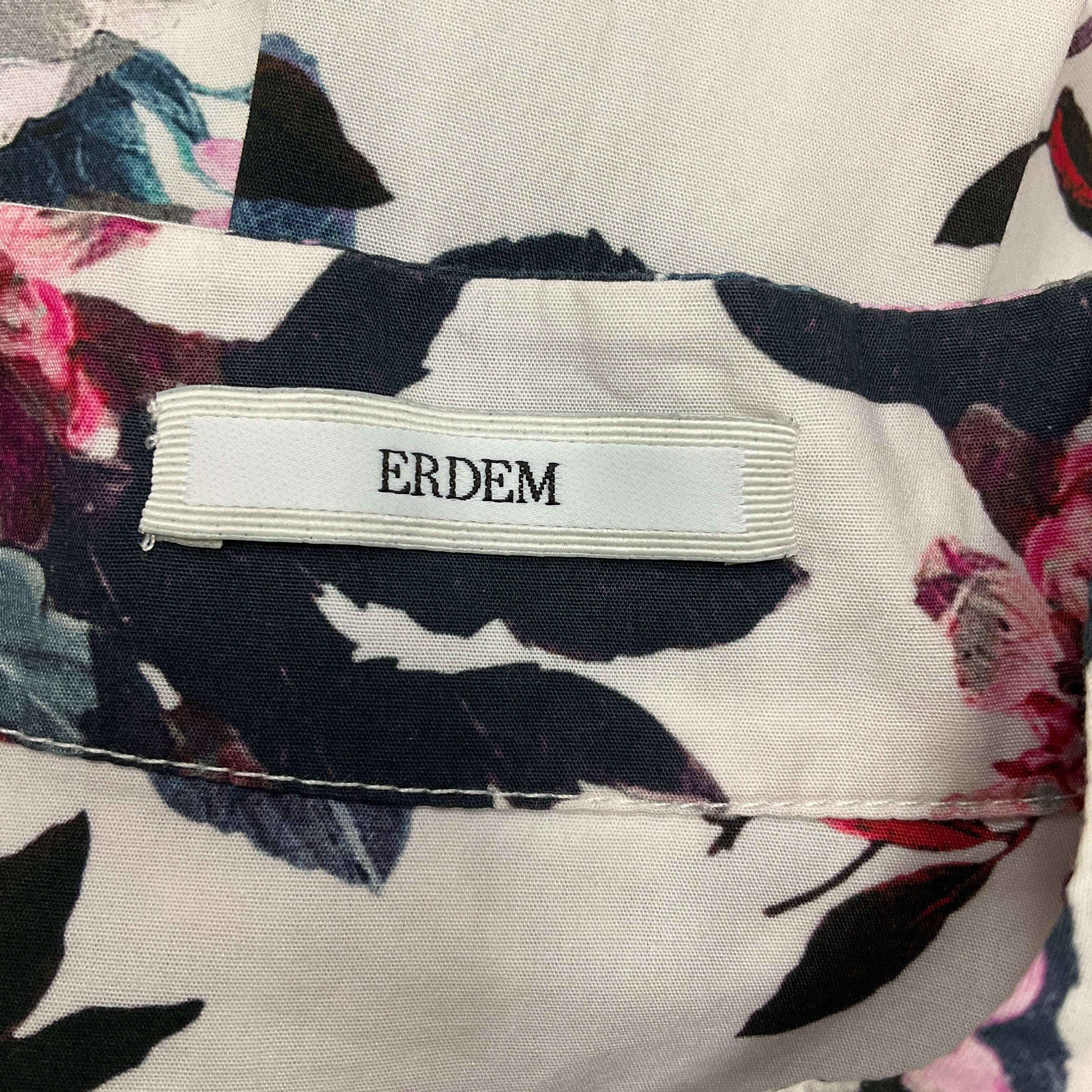 Erdem White Multi Lalique Floral Print Poplin Lace Trim Dress - Image 4