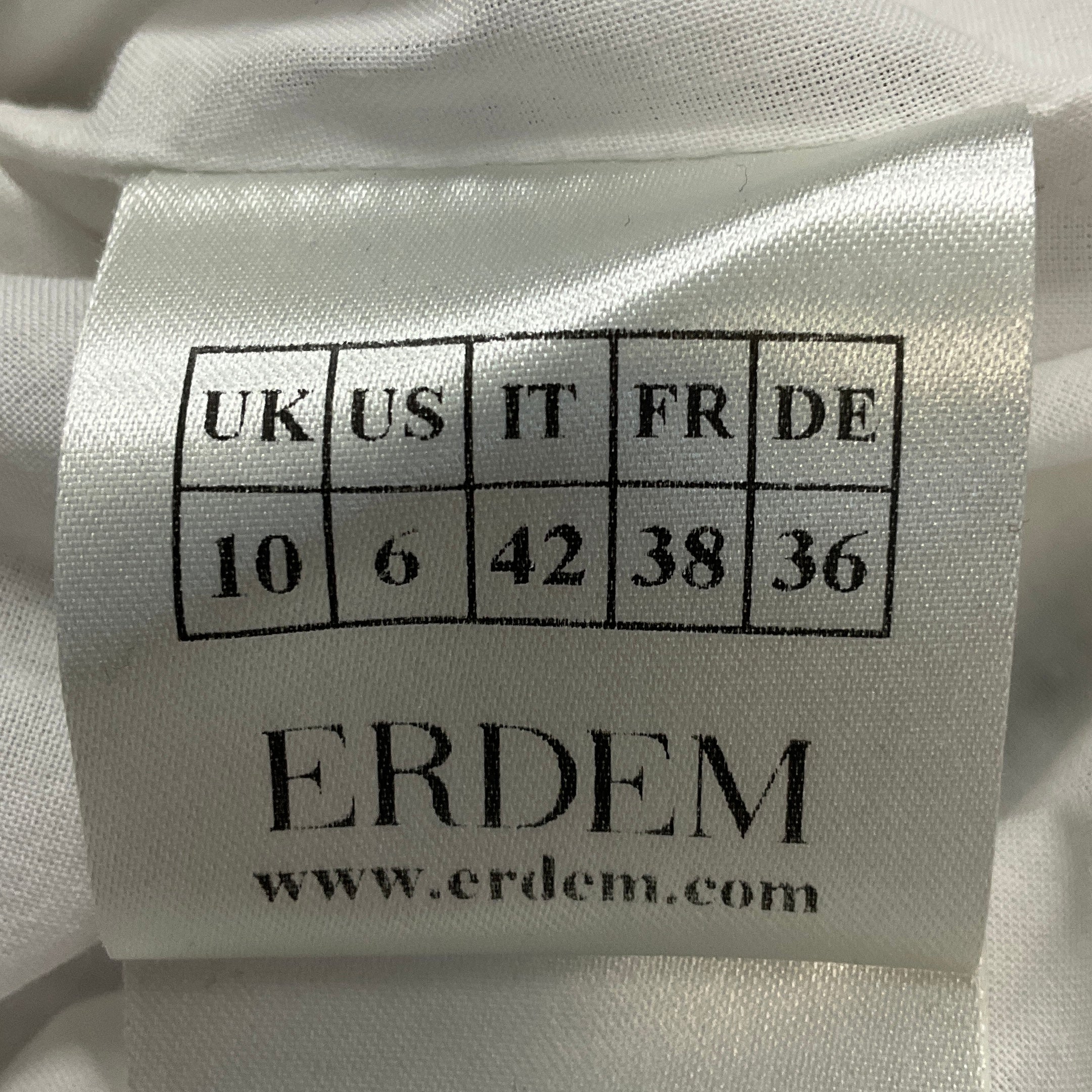 Erdem White Multi Lalique Floral Print Poplin Lace Trim Dress - Image 5