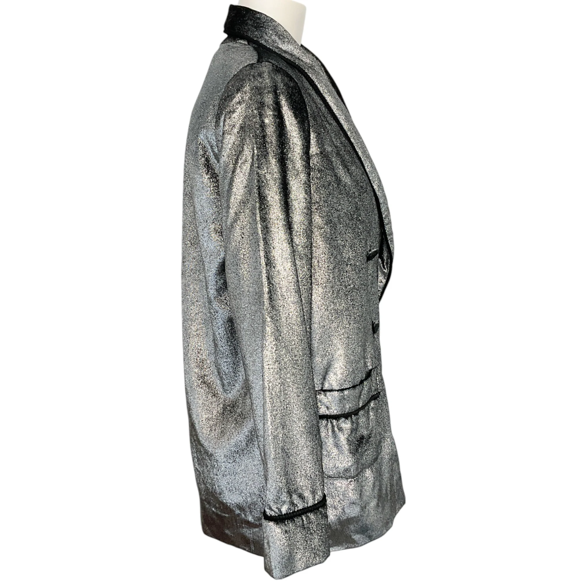F.R.S For Restless Sleepers Silver Velvet Blazer - Image 2