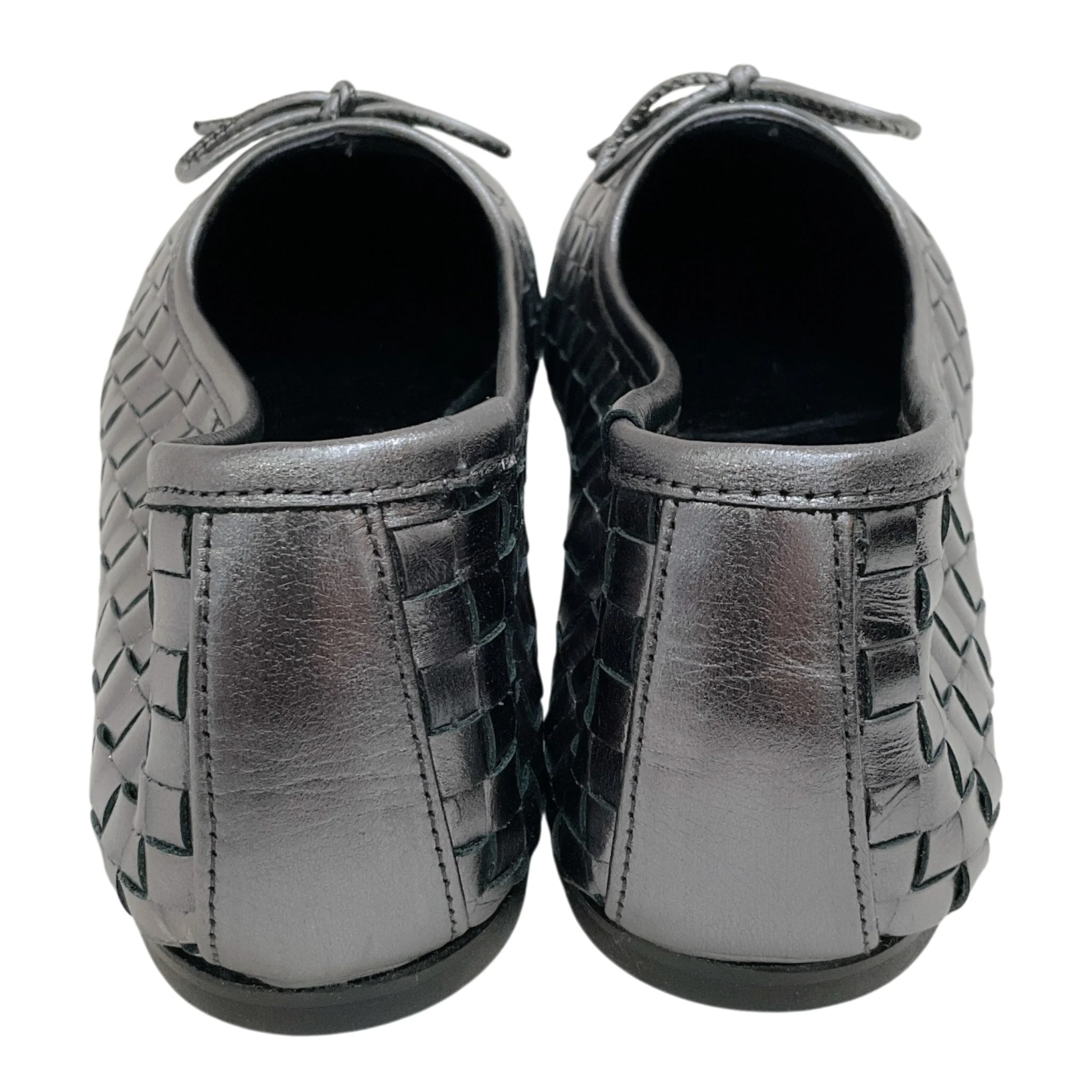 Freda Salvador Gunmetal Woven Leather Roma Ballet Flats - Image 5