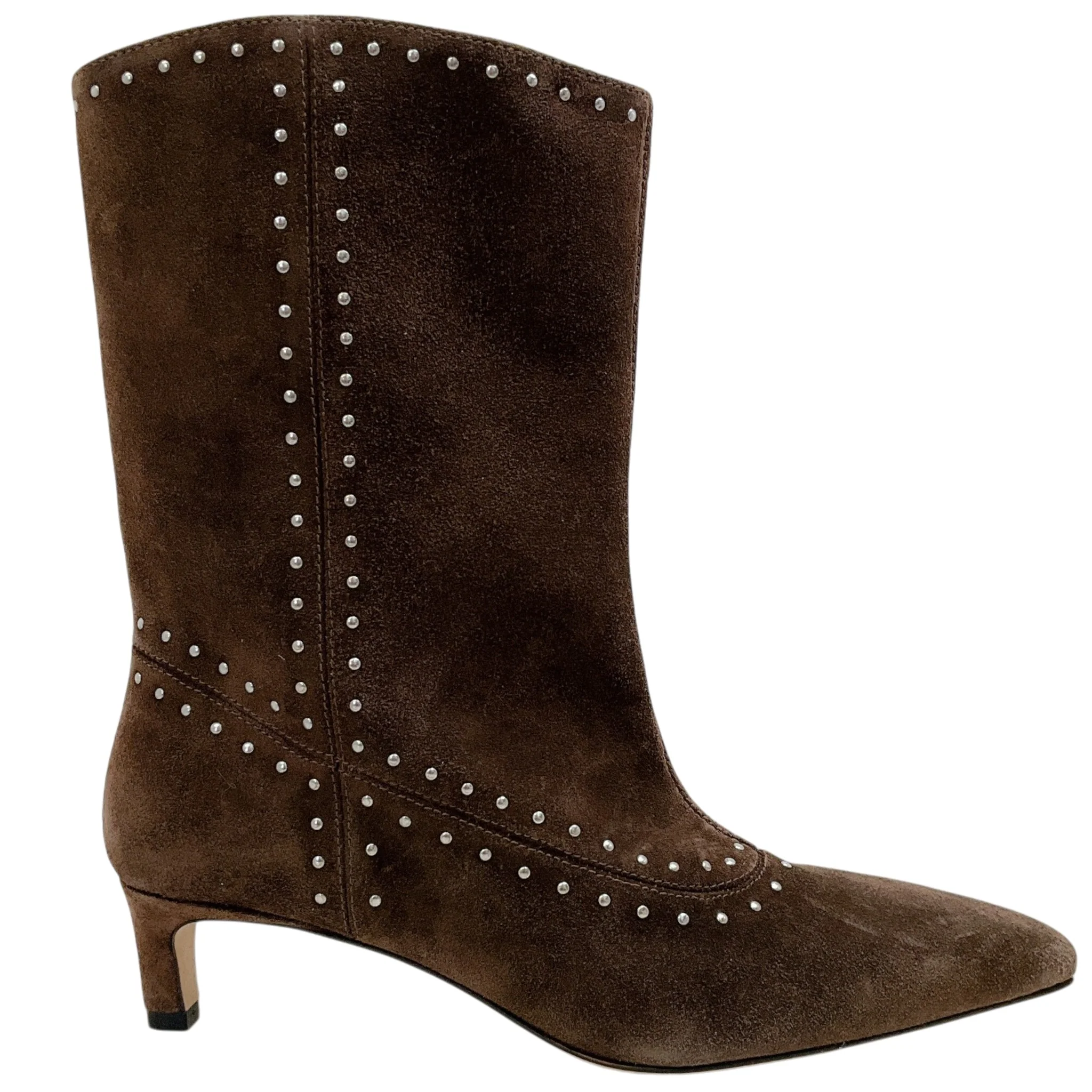 Freda Salvador Teddy Brown Suede Studded Tricia Ankle Boots - Image 2