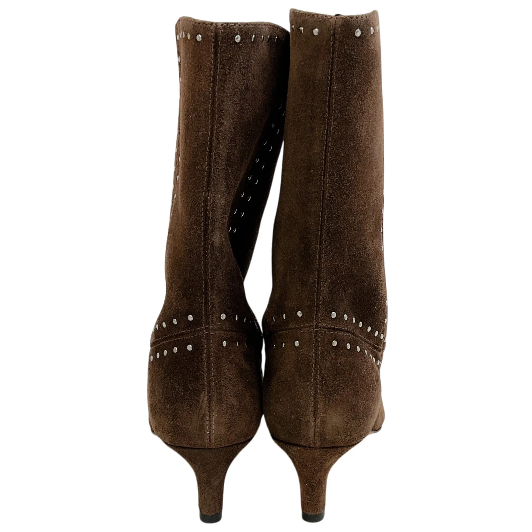Freda Salvador Teddy Brown Suede Studded Tricia Ankle Boots - Image 5