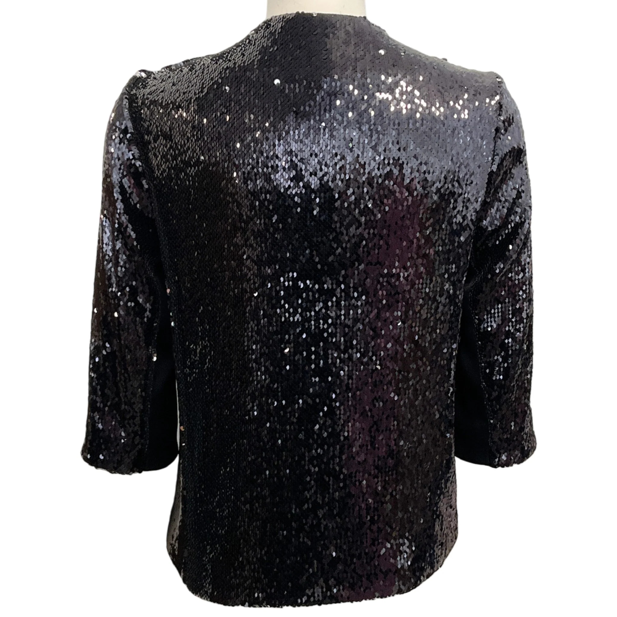Galvan London Black Sequined Open Front Jacket - Image 3