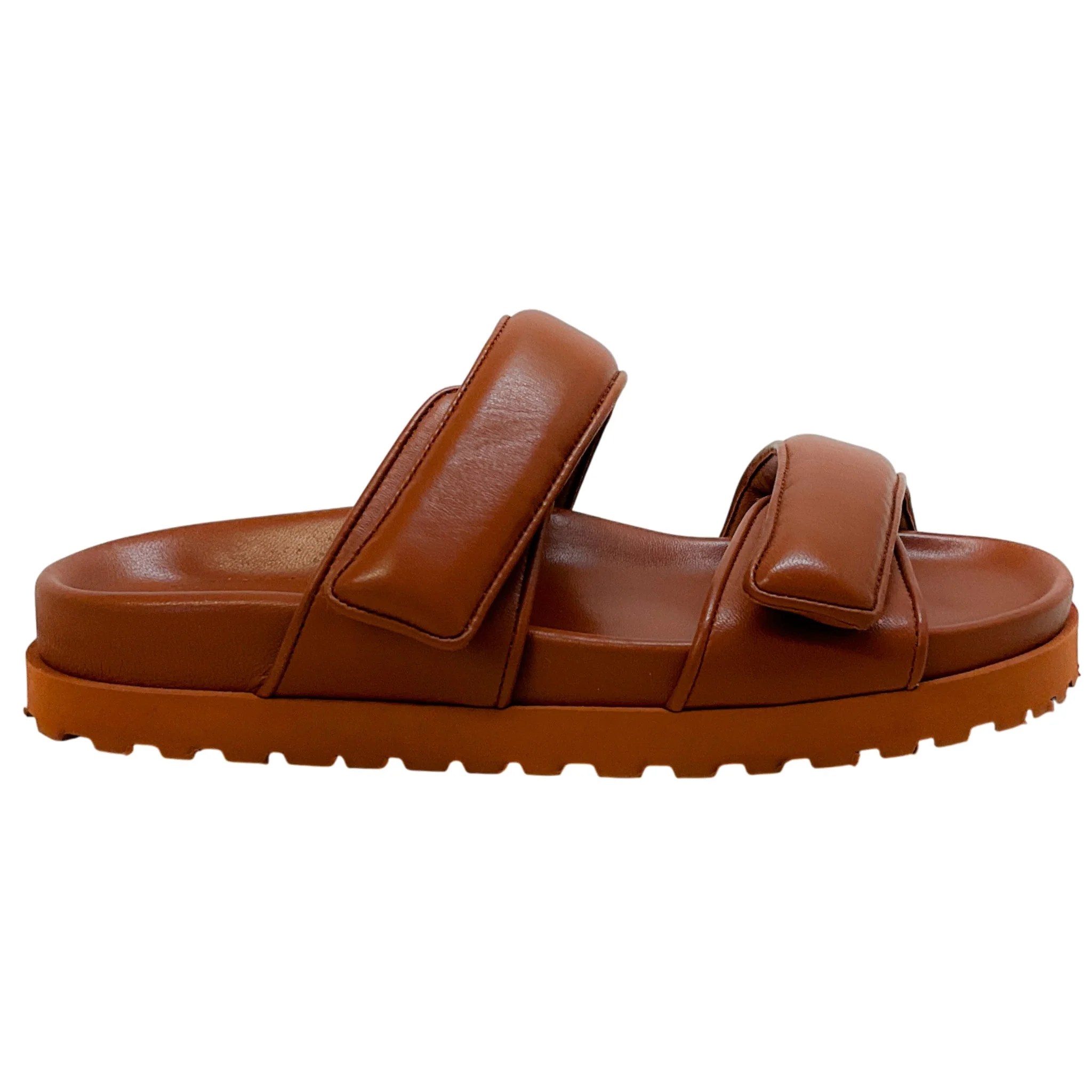 GIA x Pernille Teiscaek Brown Leather Double Strap Sandals - Image 2