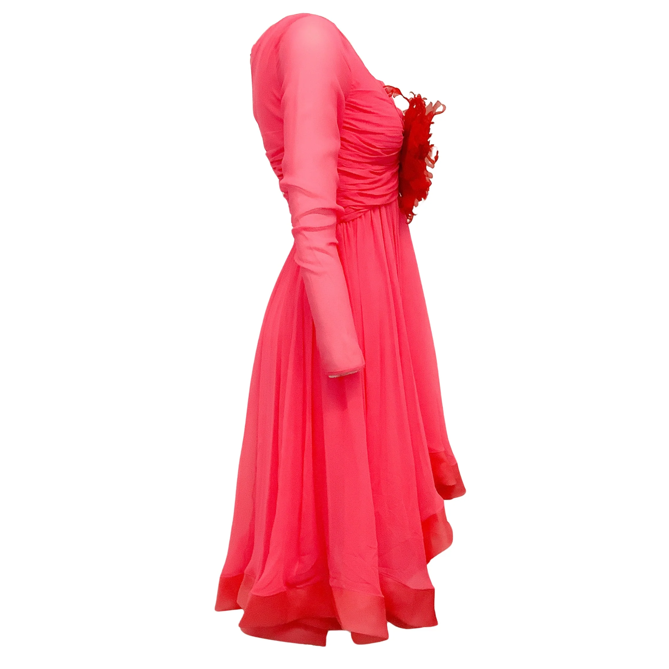Giambattista Valli Bouganville Silk Georgette Dress with Flower - Image 2