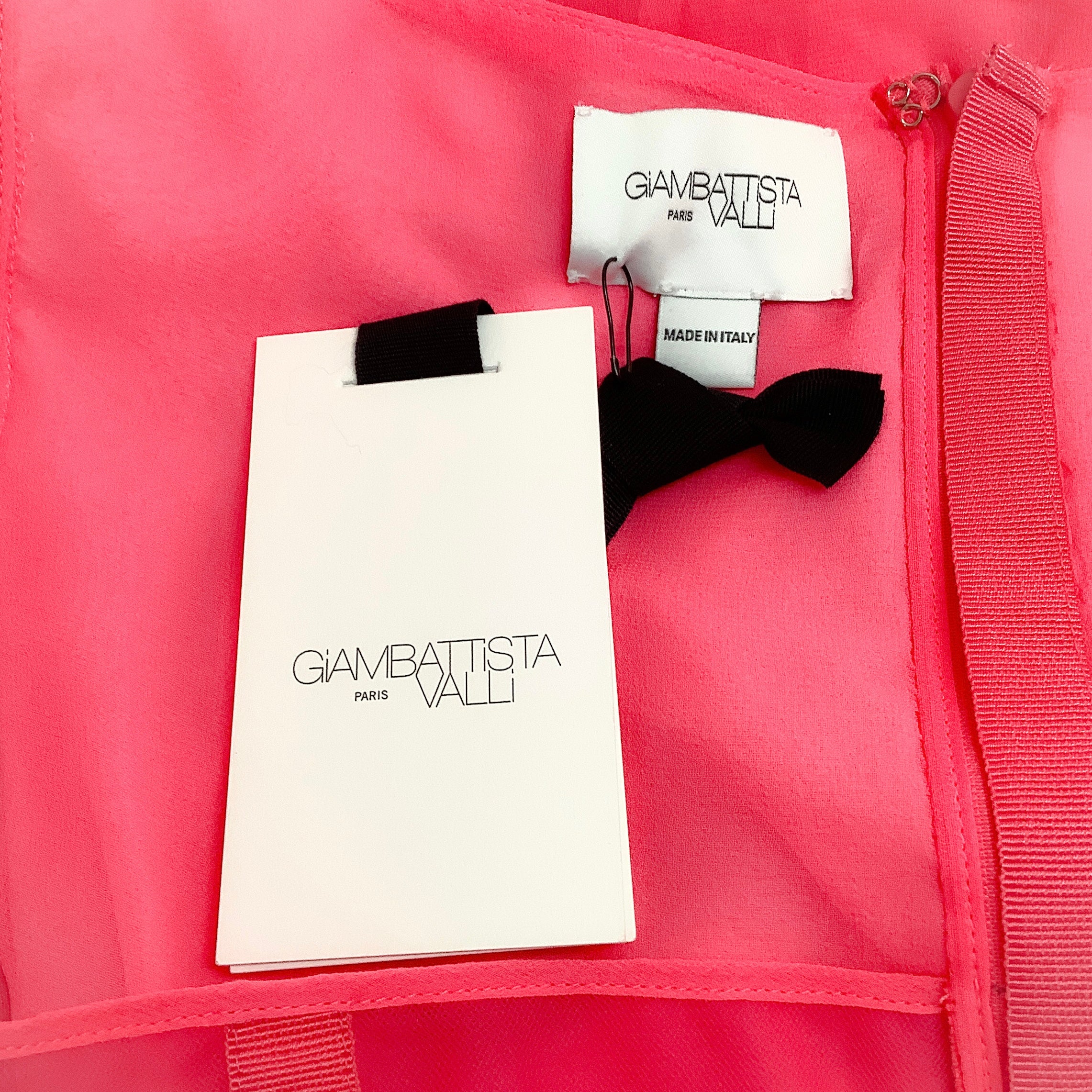 Giambattista Valli Bouganville Silk Georgette Dress with Flower - Image 4