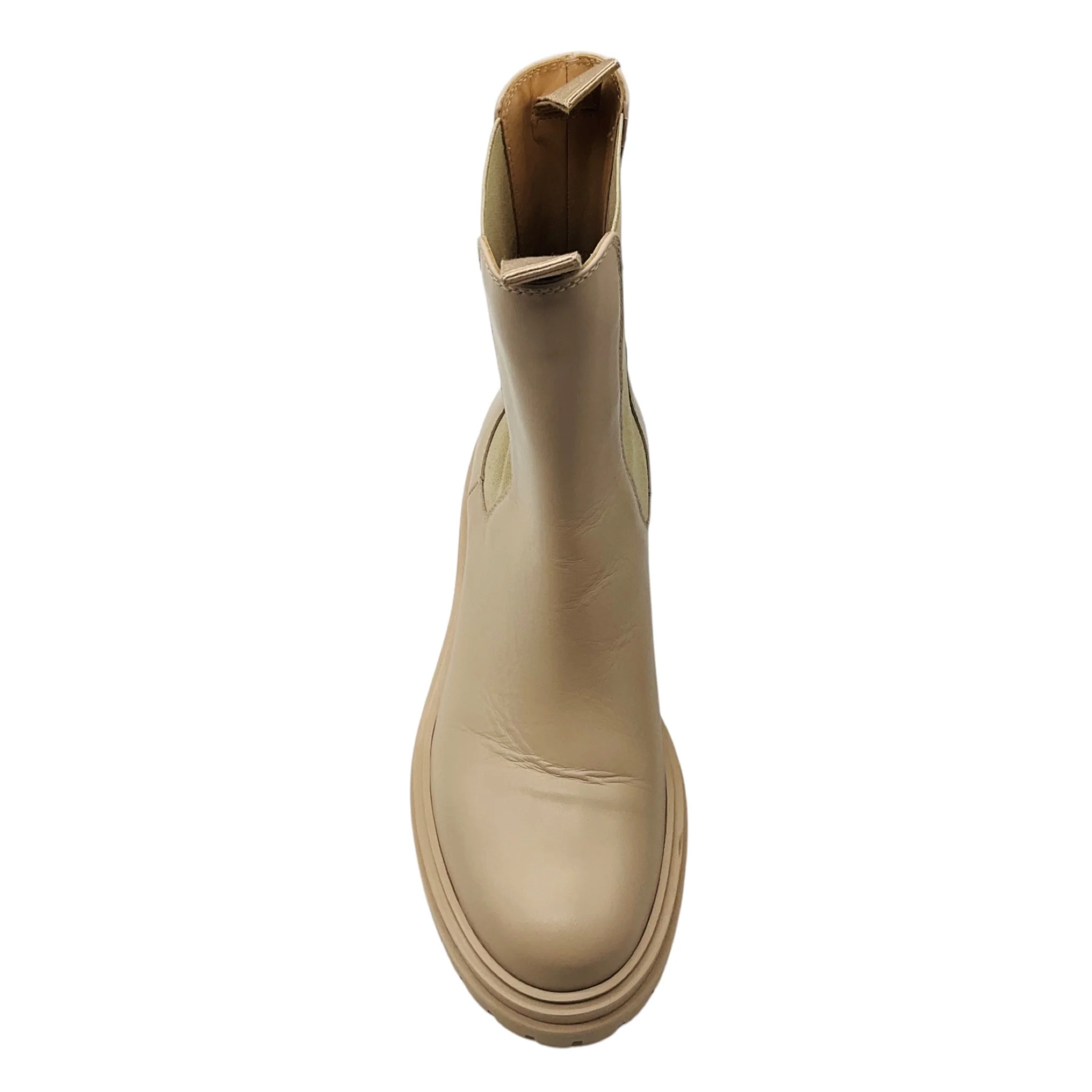 Gianvito Rossi Beige Leather Lug Sole Pull On Ankle Boots - Image 4